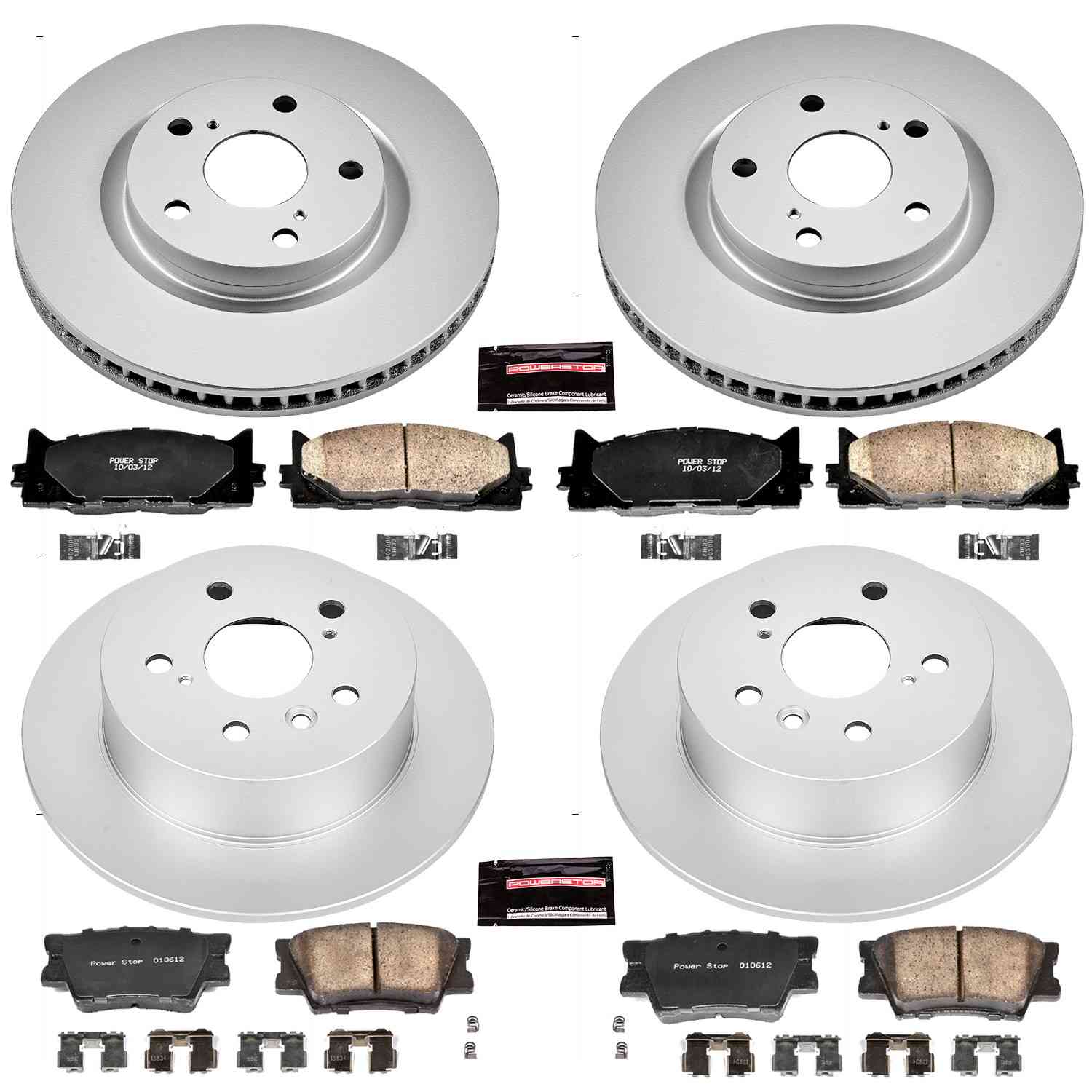Power Stop 07-12 Lexus ES350 Front & Rear Z17 Evolution Geomet Coated Brake Kit