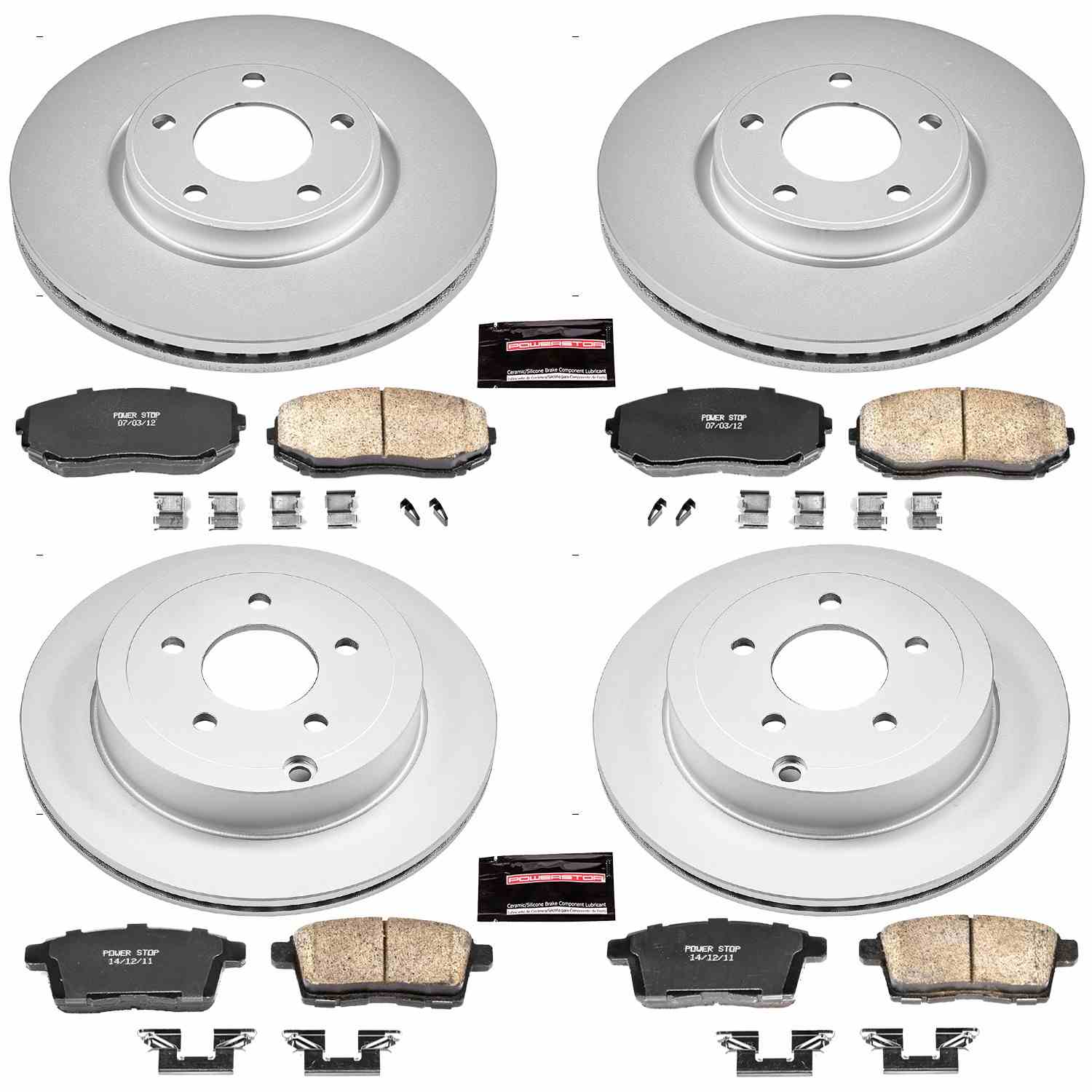 Power Stop 07-09 Ford Edge Front & Rear Z17 Evolution Geomet Coated Brake Kit
