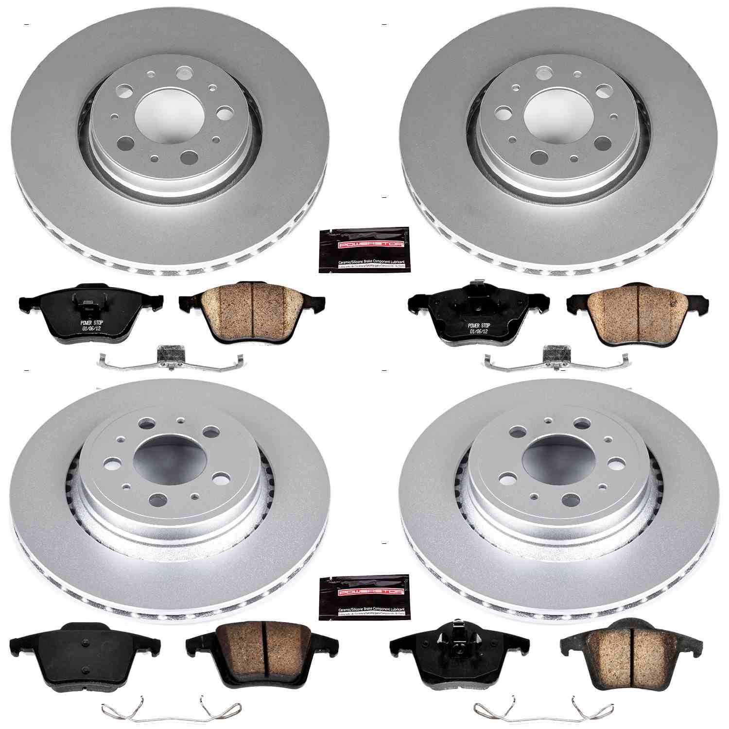 Power Stop 03-14 Volvo XC90 Front & Rear Z23 Evolution Sport Coated Brake Kit