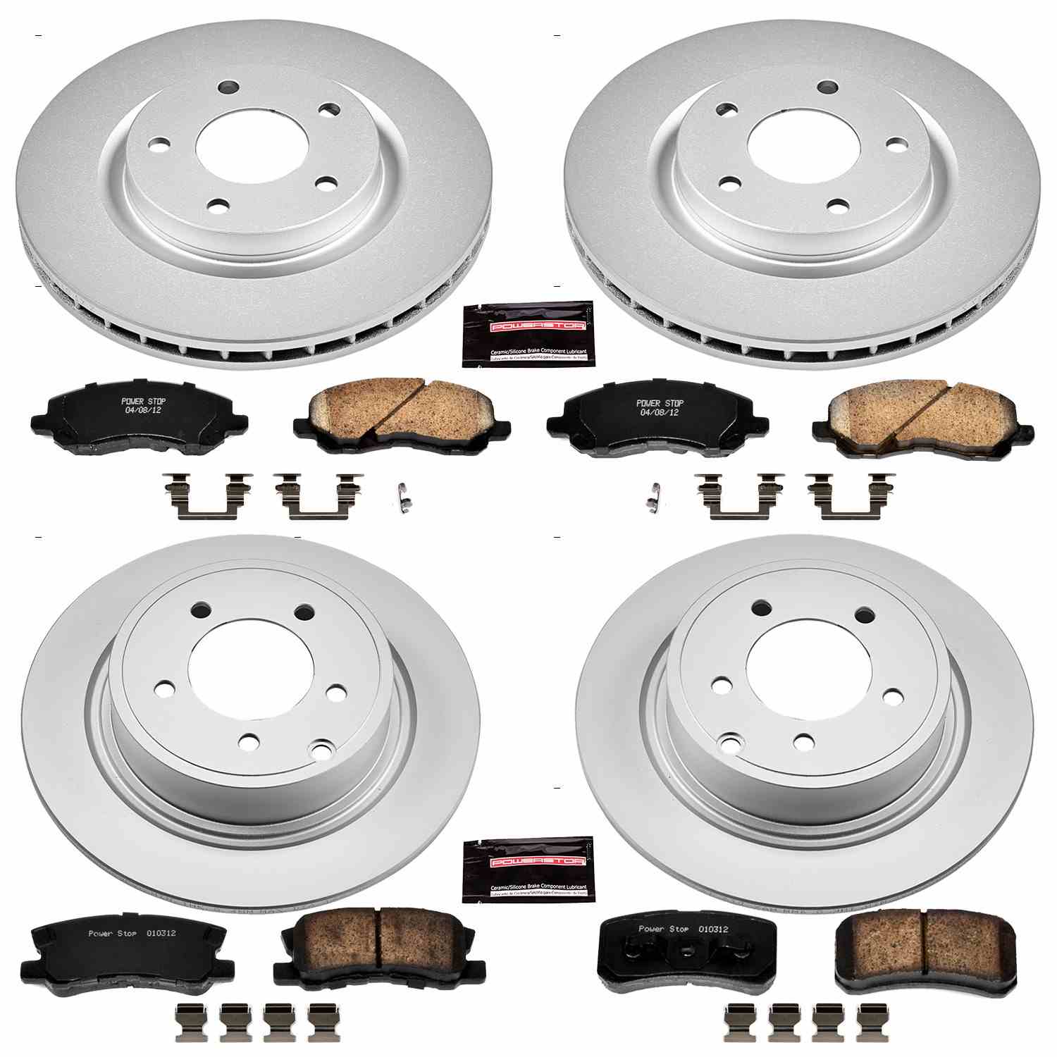 Power Stop 11-14 Chrysler 200 Front & Rear Z17 Evolution Geomet Coated Brake Kit