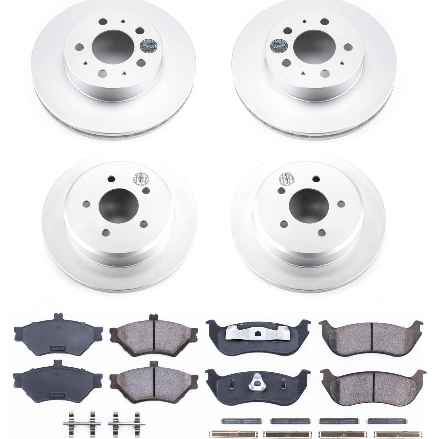 Power Stop 96-97 Ford Crown Victoria Front & Rear Z17 Evolution Geomet Coated Brake Kit