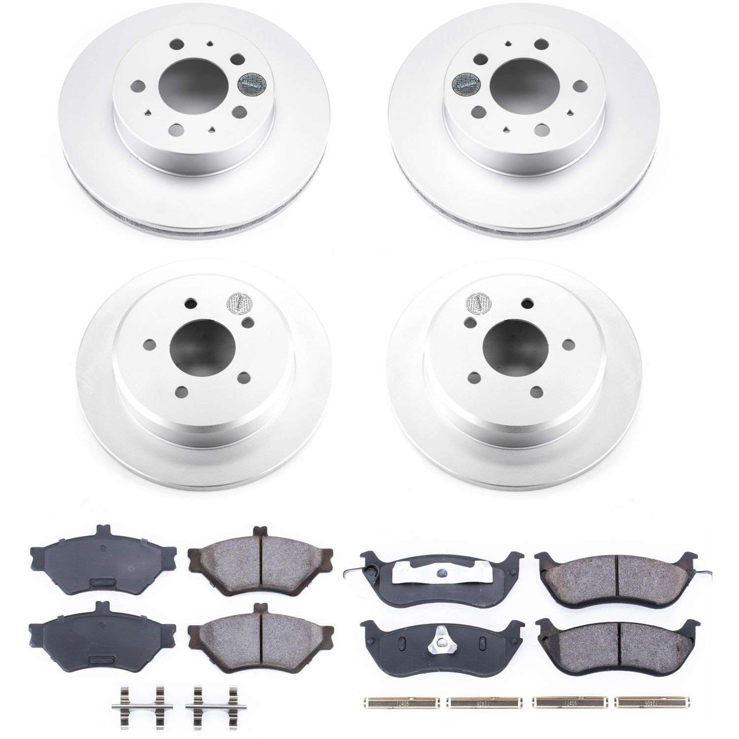 Power Stop 96-97 Ford Crown Victoria Front & Rear Z17 Evolution Geomet Coated Brake Kit
