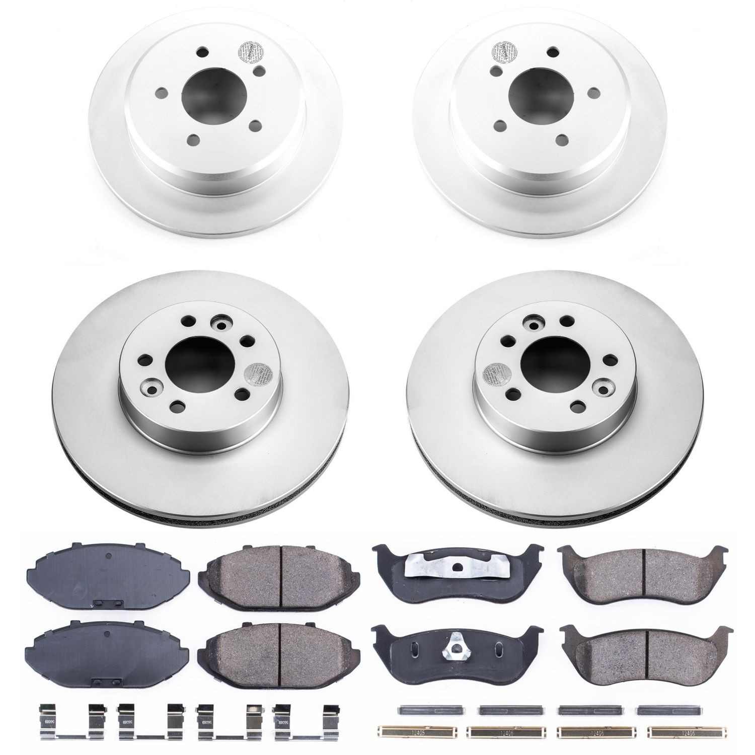 Power Stop 98-02 Ford Crown Victoria Front & Rear Z17 Evolution Geomet Coated Brake Kit