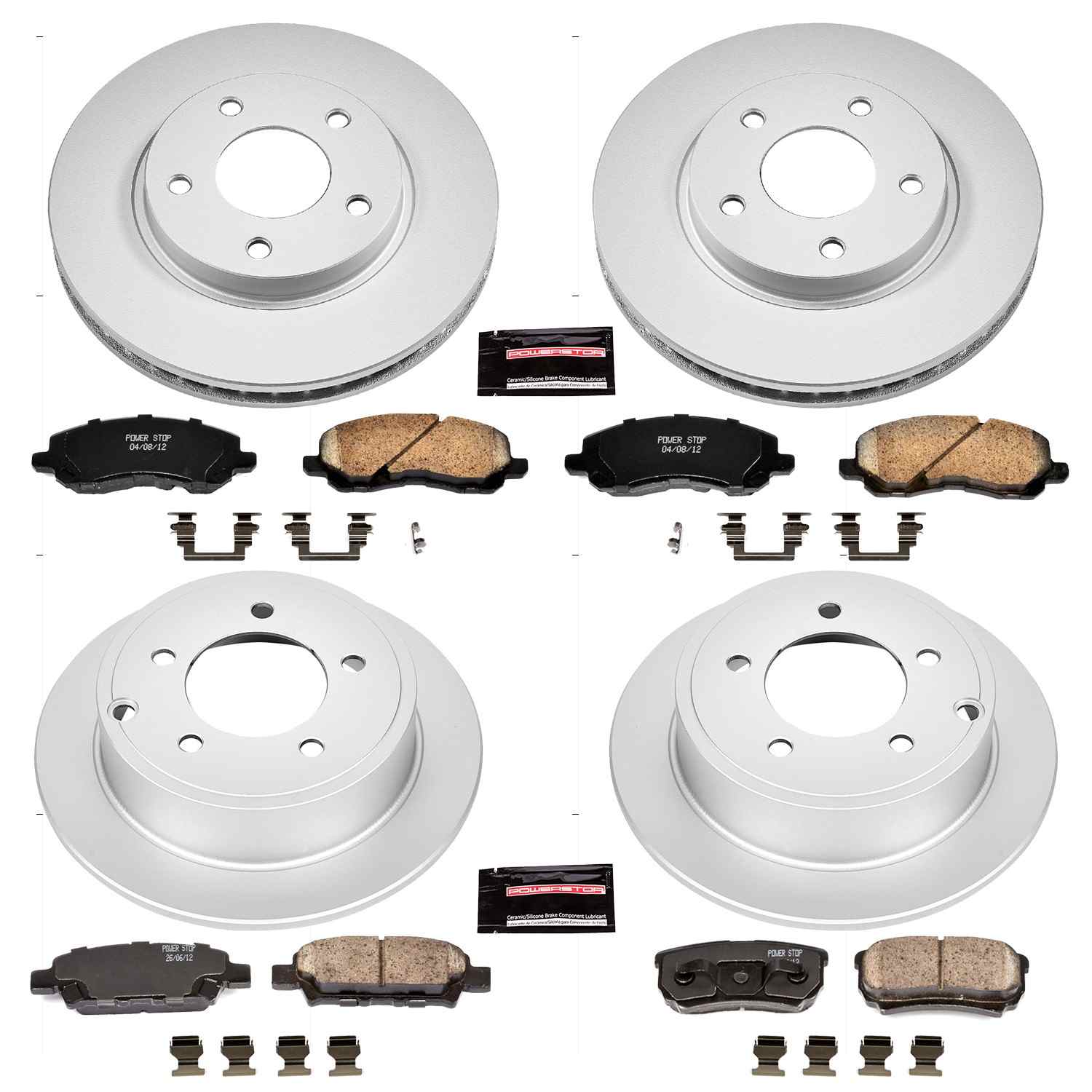 Power Stop 08-17 Mitsubishi Lancer Front & Rear Z17 Evolution Geomet Coated Brake Kit