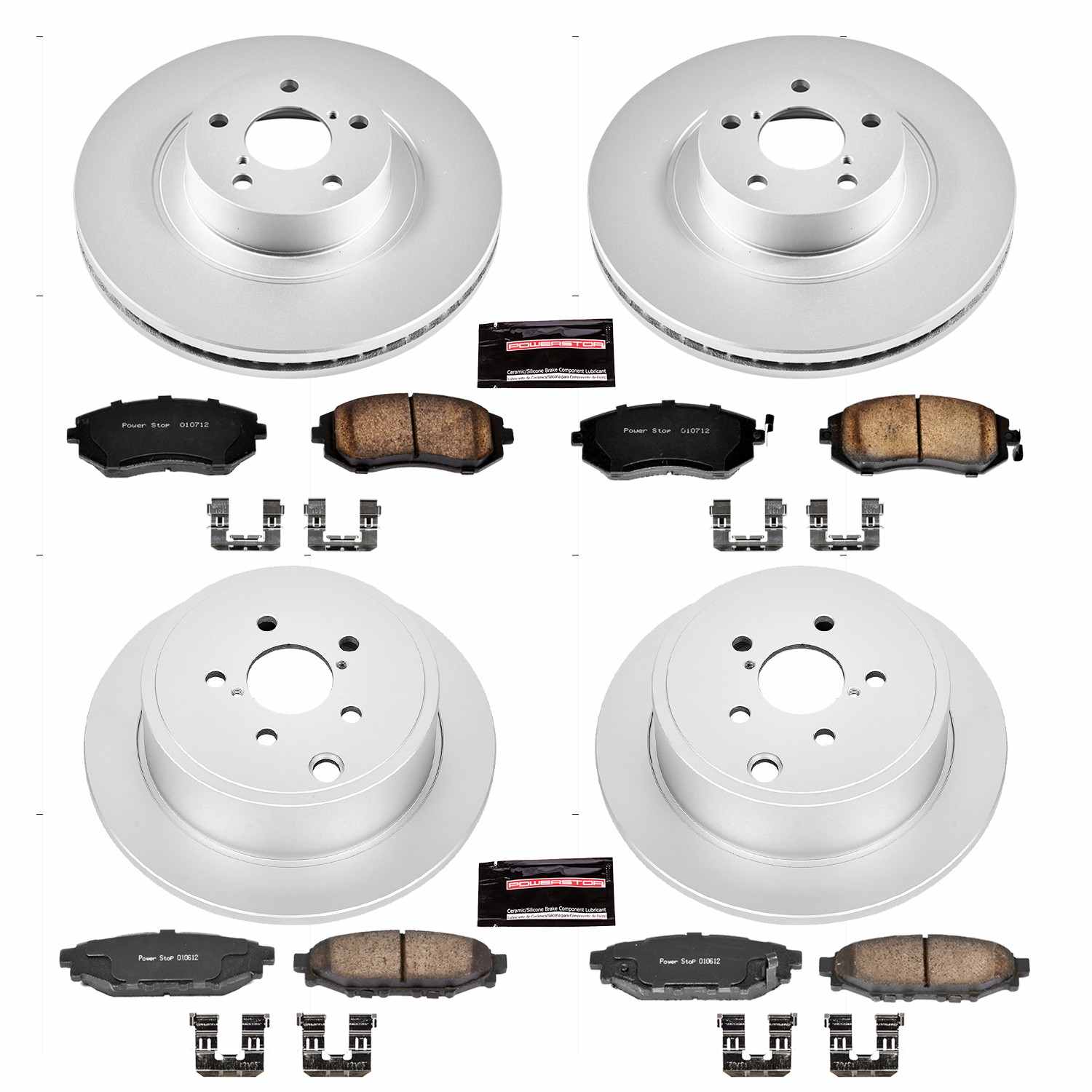 Power Stop 06-09 Subaru Legacy Front & Rear Z17 Evolution Geomet Coated Brake Kit