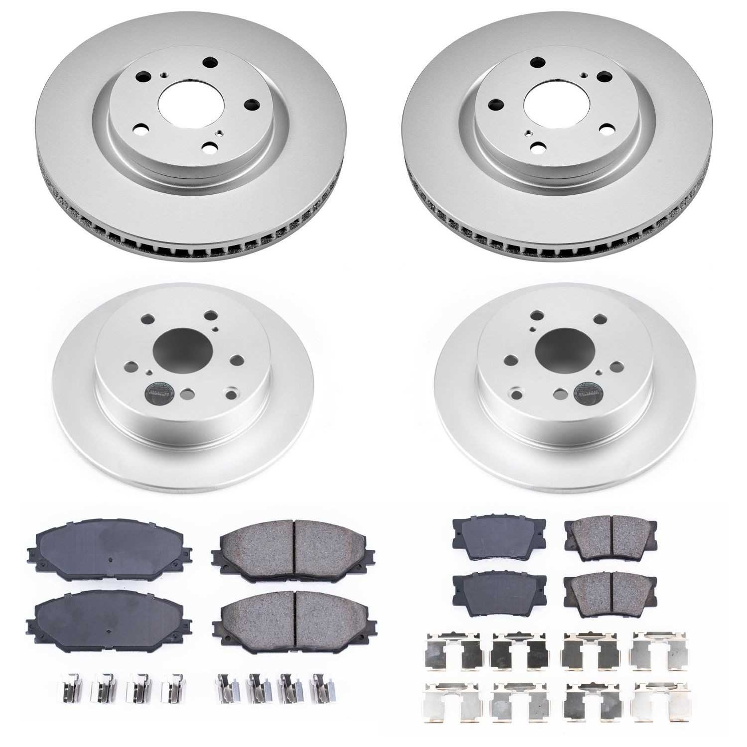 Power Stop 09-10 Pontiac Vibe Front & Rear Z17 Evolution Geomet Coated Brake Kit