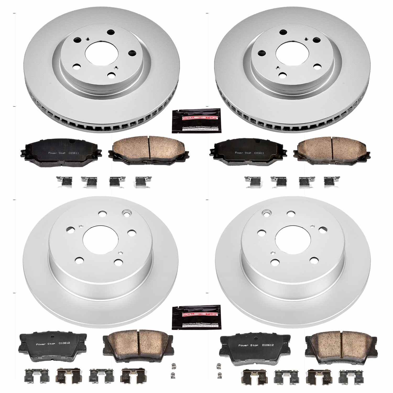 Power Stop 06-18 Toyota RAV4 Front & Rear Z17 Evolution Geomet Coated Brake Kit