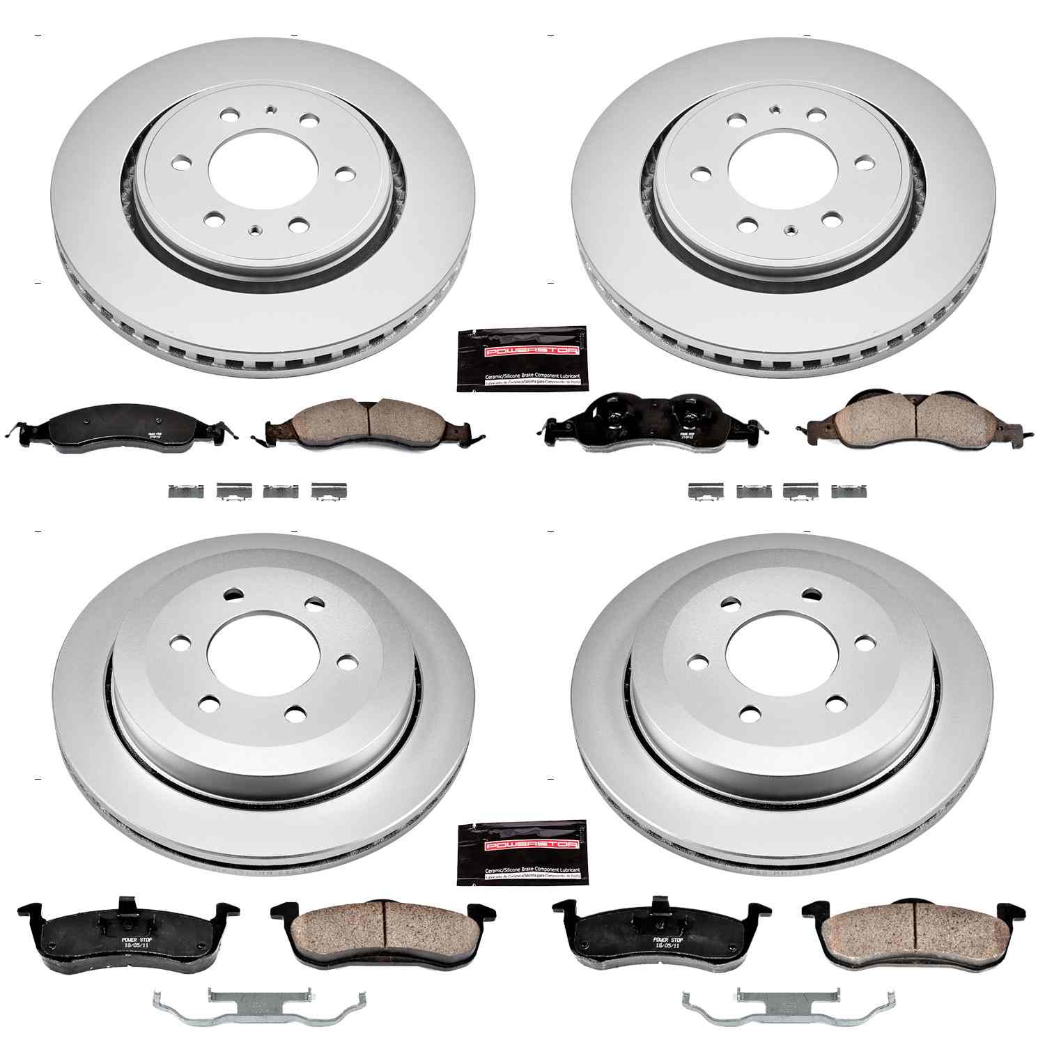 Power Stop 07-09 Ford Expedition Front & Rear Z17 Evolution Geomet Coated Brake Kit