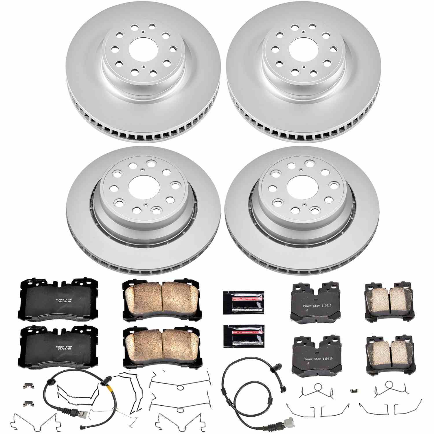 Power Stop 07-09 Lexus LS460 Front & Rear Z17 Evolution Geomet Coated Brake Kit