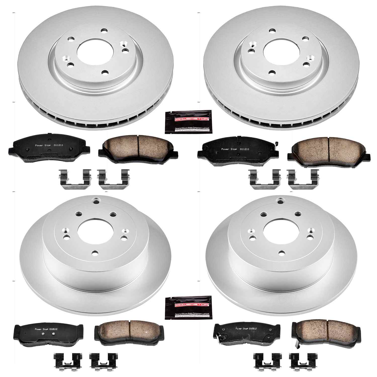 Power Stop 07-09 Hyundai Santa Fe Front & Rear Z17 Evolution Geomet Coated Brake Kit
