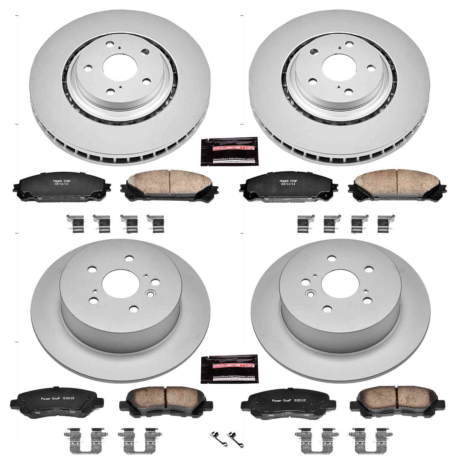 Power Stop 08-13 Toyota Highlander Front & Rear Z17 Evolution Geomet Coated Brake Kit