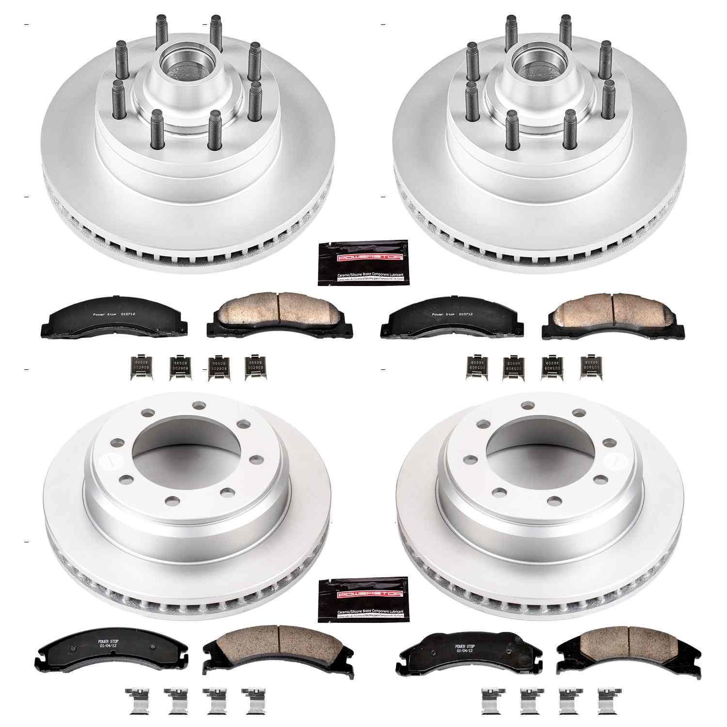 Power Stop 17-18 Ford E-450 Super Duty Front and Rear Z17 Coated Brake Kit