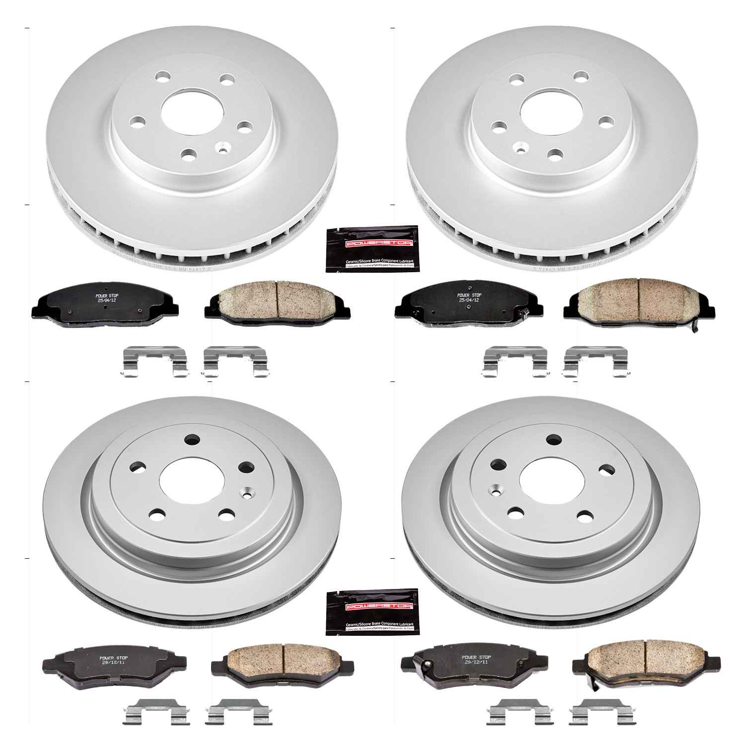 Power Stop 08-14 Cadillac CTS Front & Rear Z17 Evolution Geomet Coated Brake Kit