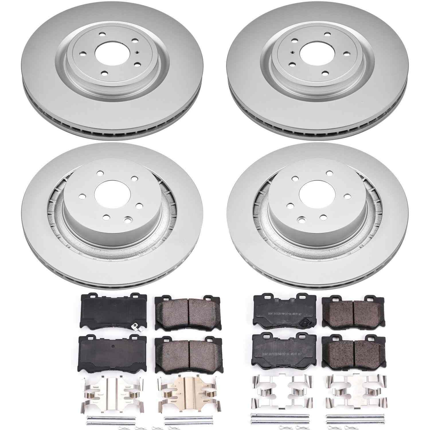 Power Stop 08-13 Infiniti G37 Front & Rear Z17 Evolution Geomet Coated Brake Kit