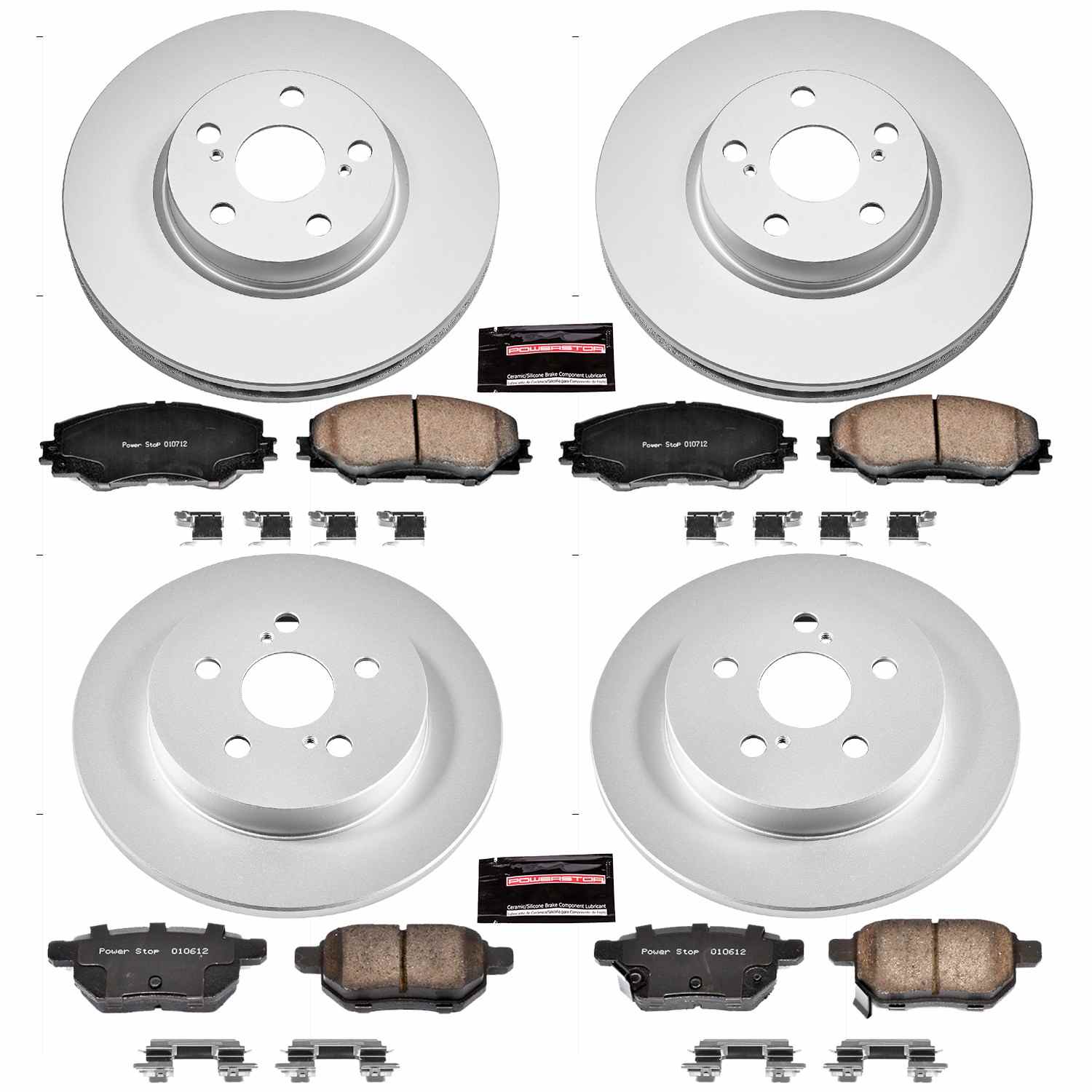 Power Stop 09-10 Pontiac Vibe Front & Rear Z17 Evolution Geomet Coated Brake Kit