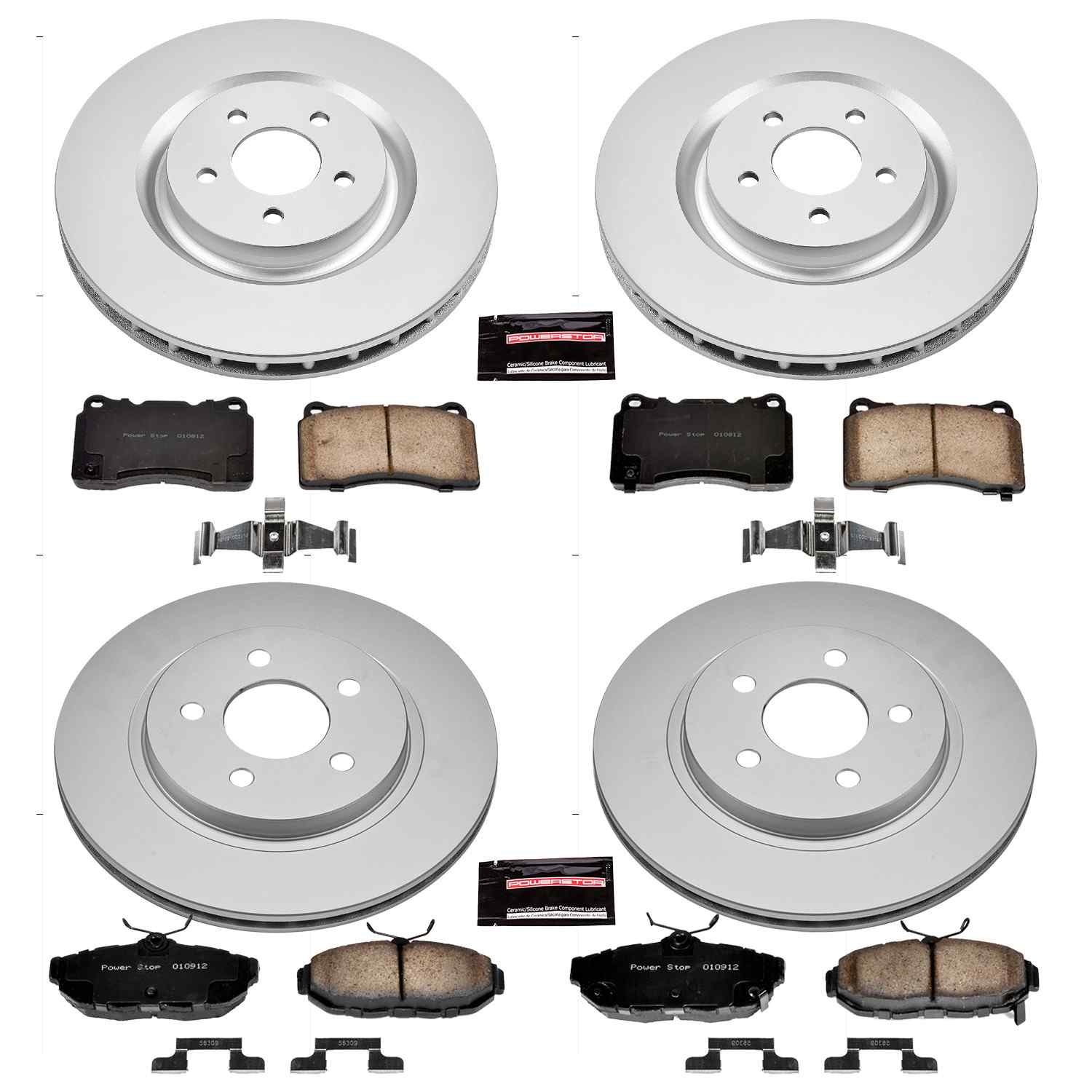 Power Stop 11-14 Ford Mustang Front & Rear Z17 Evolution Geomet Coated Brake Kit