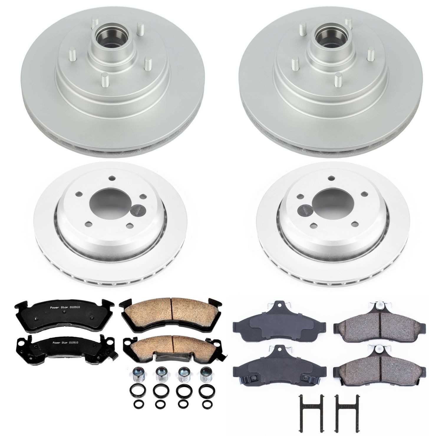 Power Stop 94-96 Chevrolet Impala Front & Rear Z17 Evolution Geomet Coated Brake Kit