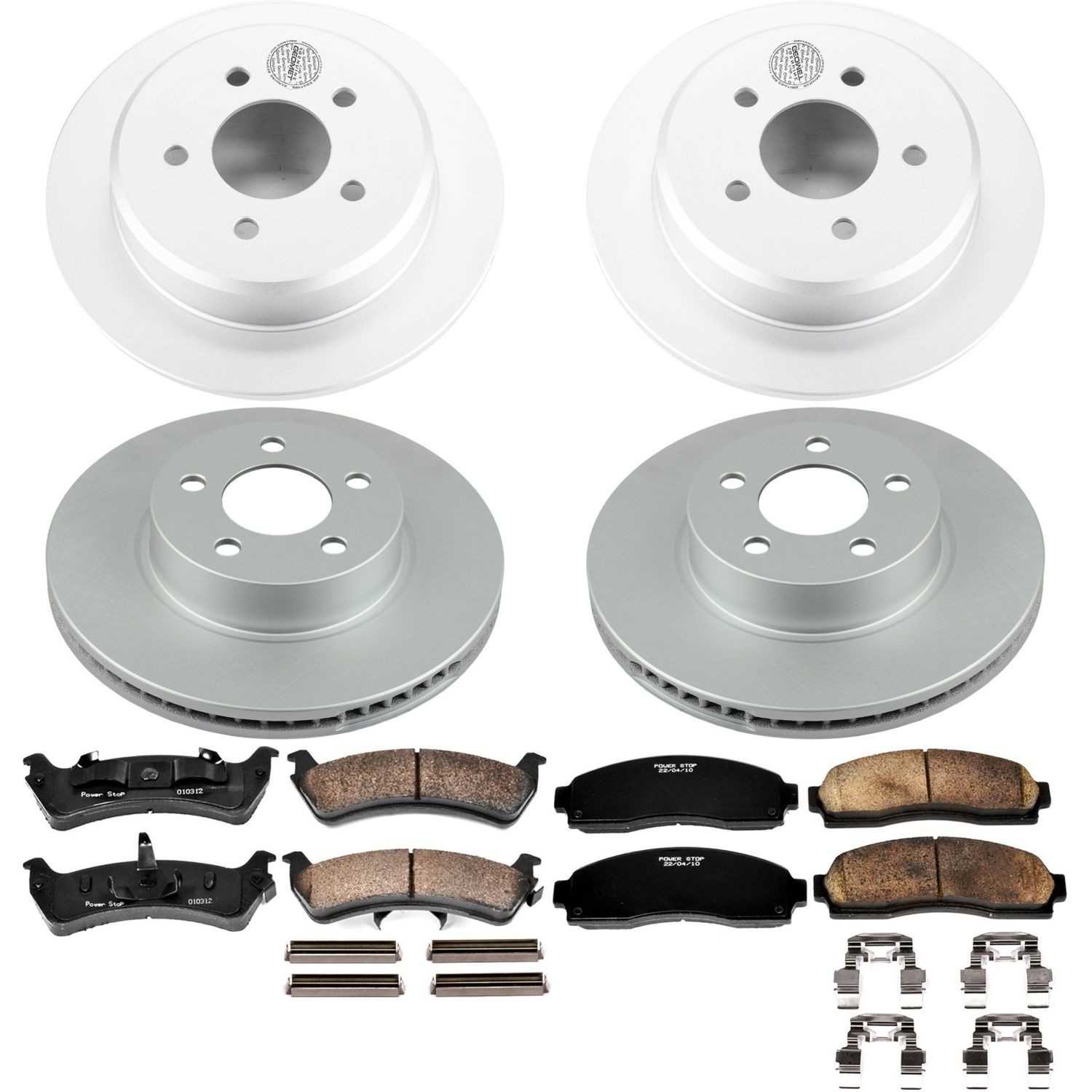 Power Stop 01-02 Ford Explorer Sport Front & Rear Z17 Evolution Geomet Coated Brake Kit