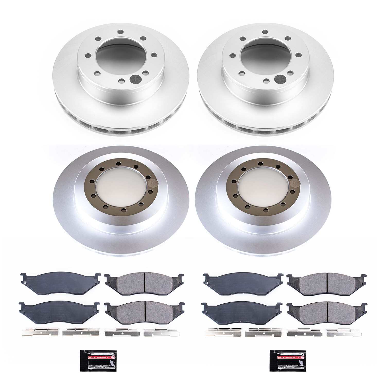 Power Stop 99-04 Ford F-550 Super Duty Front & Rear Z17 Coated Brake Kit