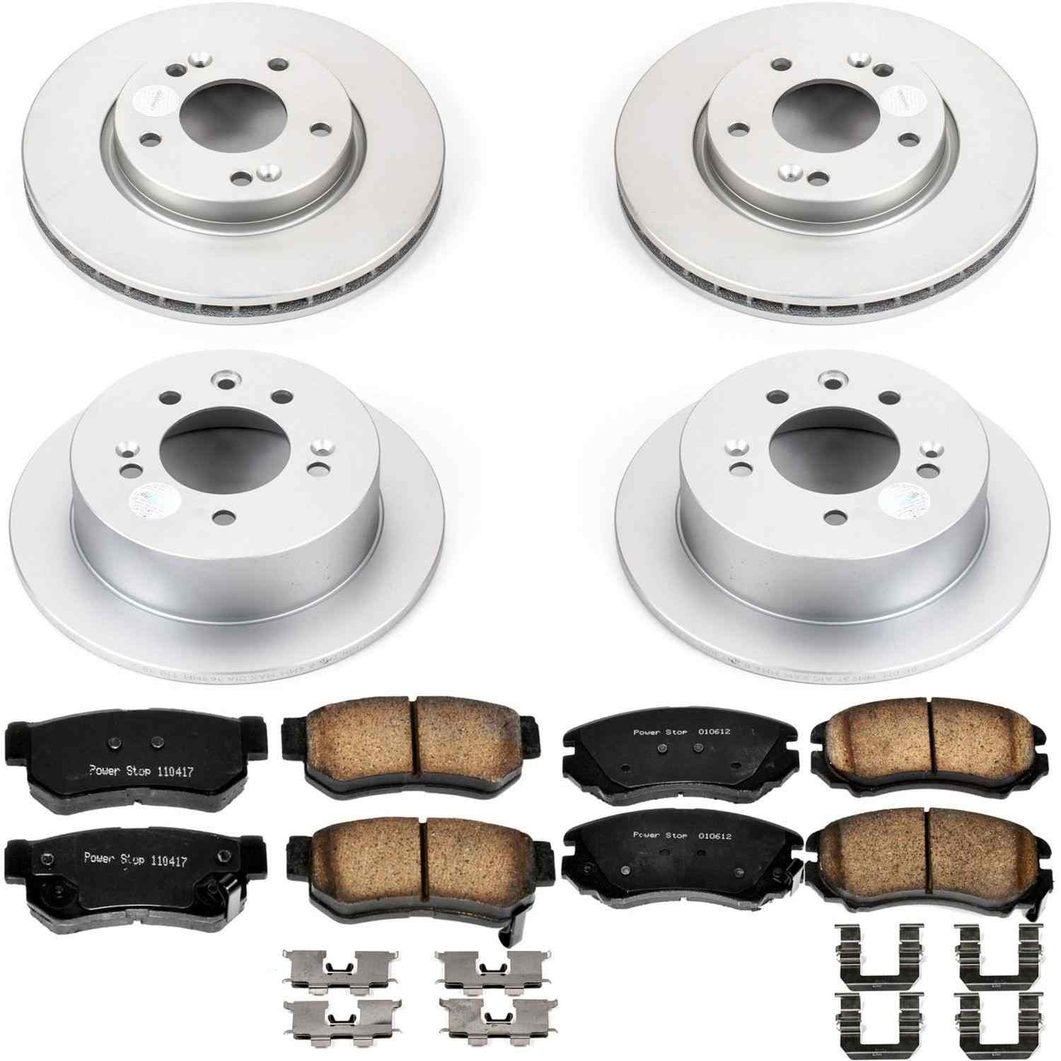 Power Stop 07-10 Hyundai Elantra Front & Rear Z17 Evolution Geomet Coated Brake Kit
