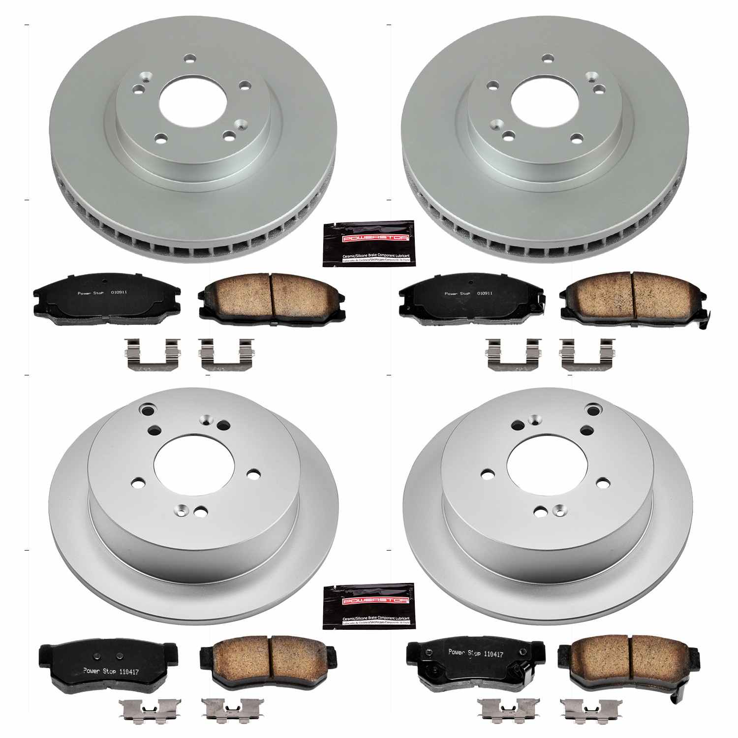 Power Stop 01-06 Hyundai Santa Fe Front & Rear Z17 Evolution Geomet Coated Brake Kit