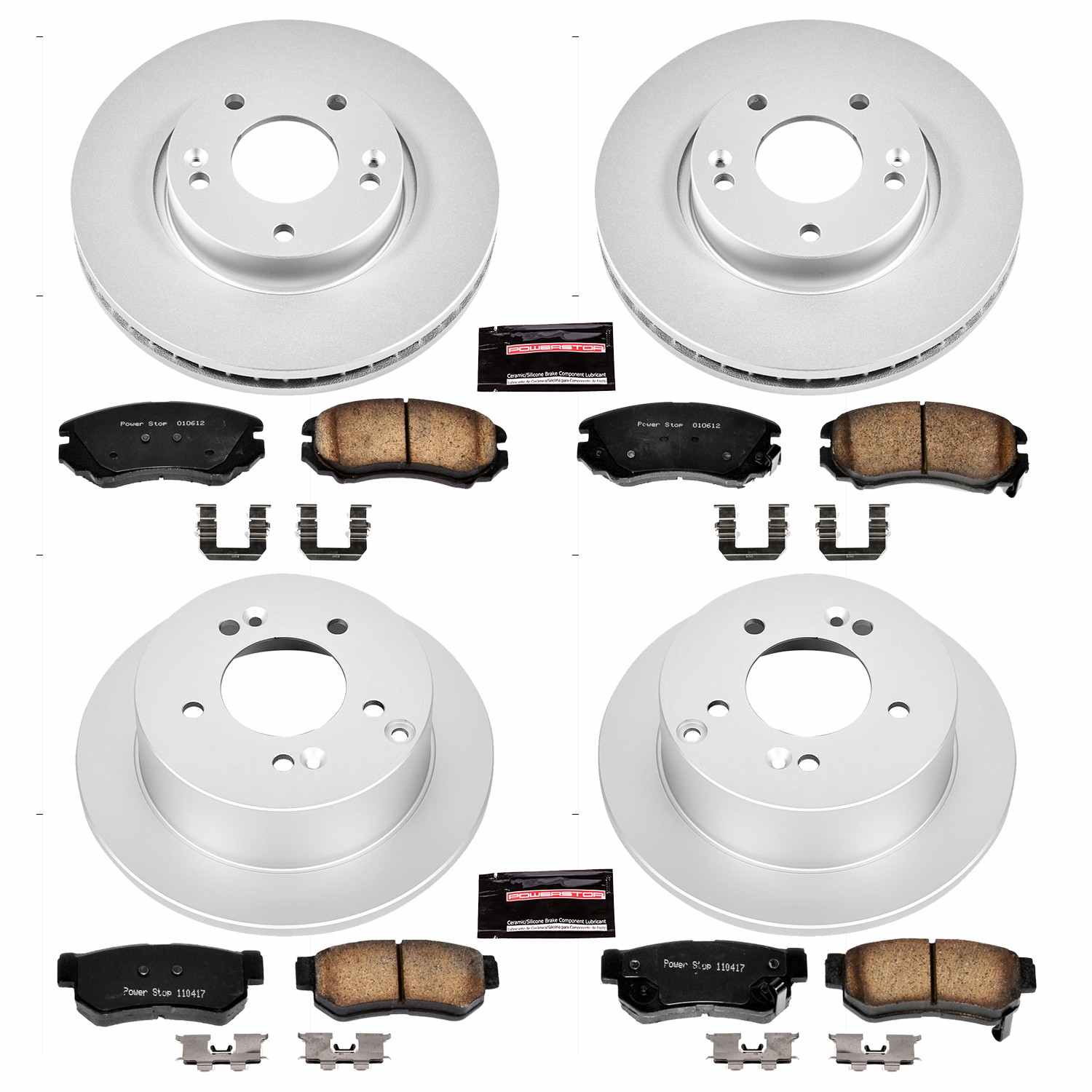 Power Stop 06-08 Hyundai Sonata Front & Rear Z17 Evolution Geomet Coated Brake Kit