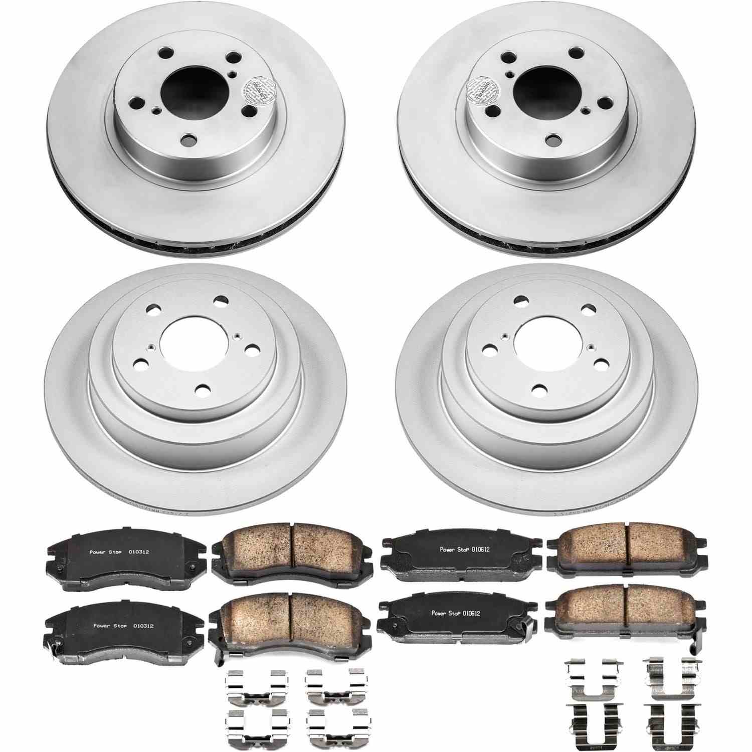 Power Stop 93-96 Subaru Impreza Front & Rear Z17 Evolution Geomet Coated Brake Kit
