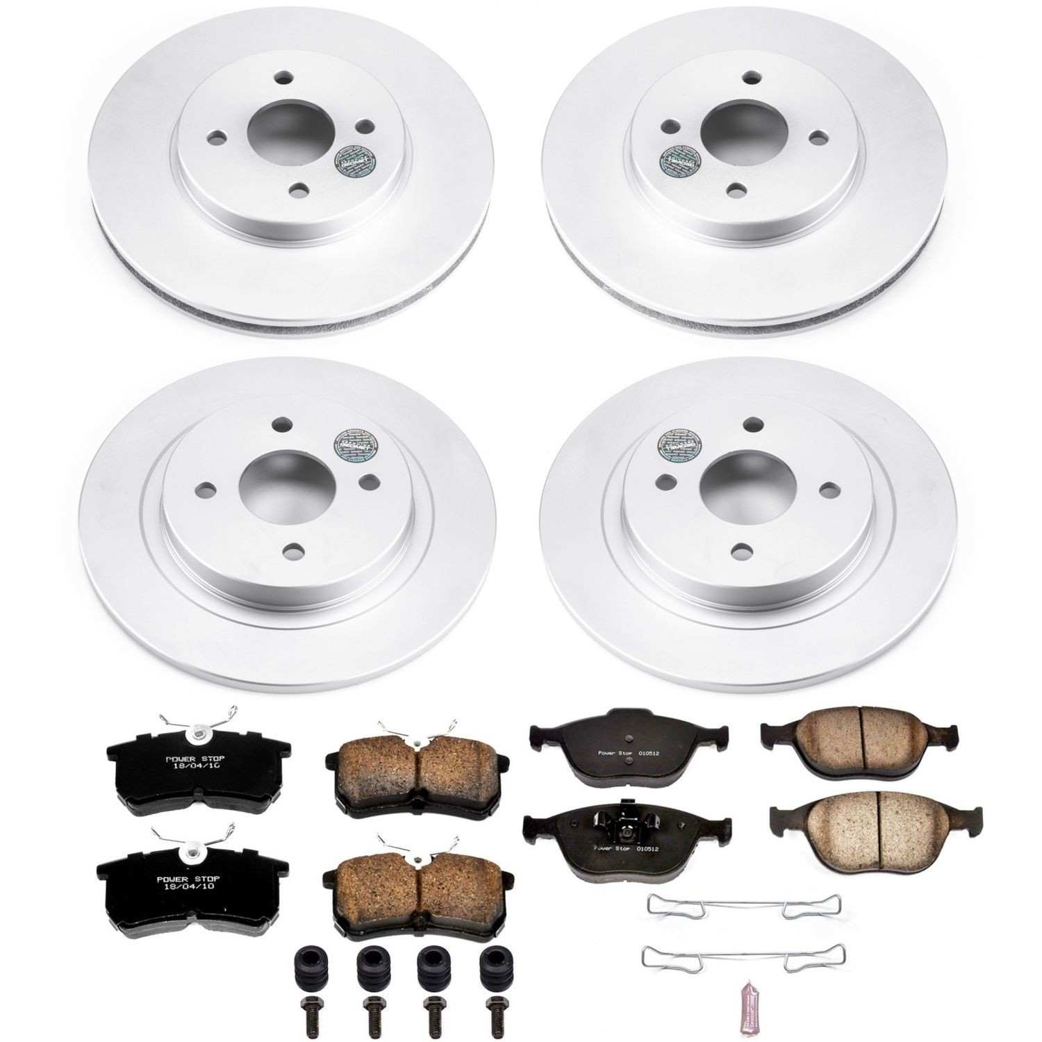 Power Stop 02-04 Ford Focus Front & Rear Z17 Evolution Geomet Coated Brake Kit