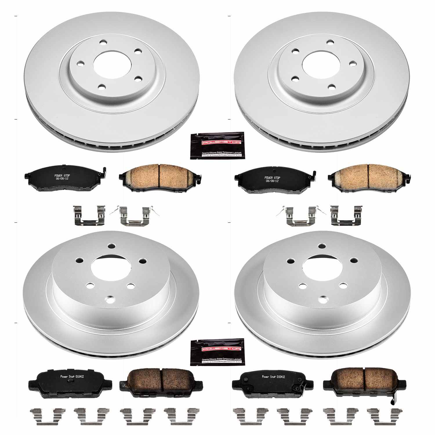 Power Stop 11-14 Nissan Murano Front & Rear Z17 Evolution Geomet Coated Brake Kit