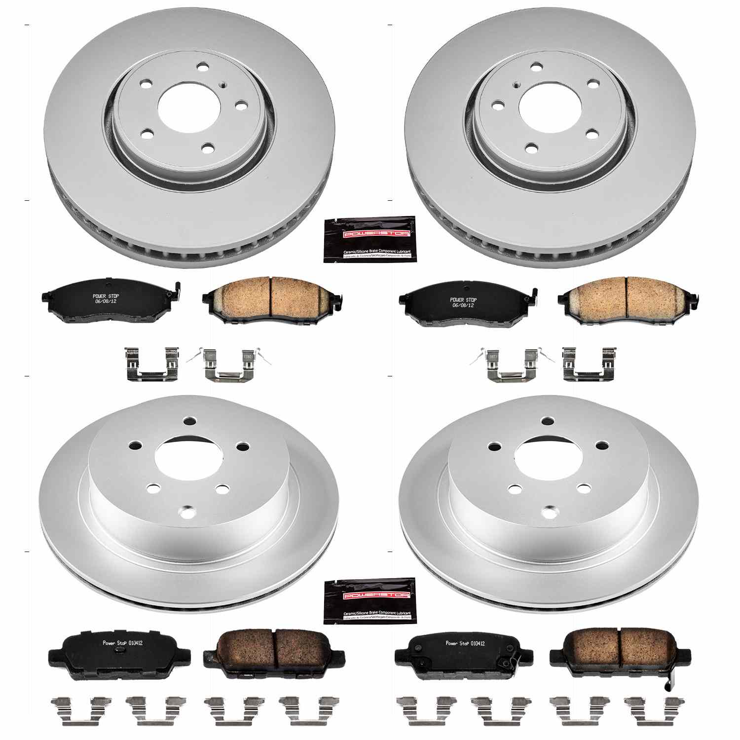 Power Stop 05-12 Infiniti FX35 Front & Rear Z17 Evolution Geomet Coated Brake Kit
