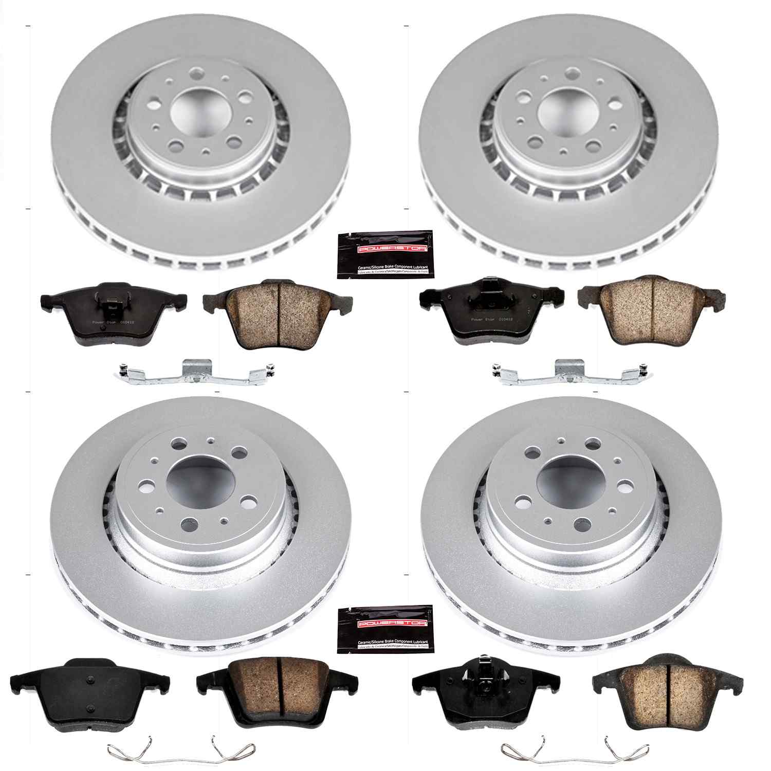 Power Stop 03-14 Volvo XC90 Front & Rear Z23 Evolution Sport Coated Brake Kit