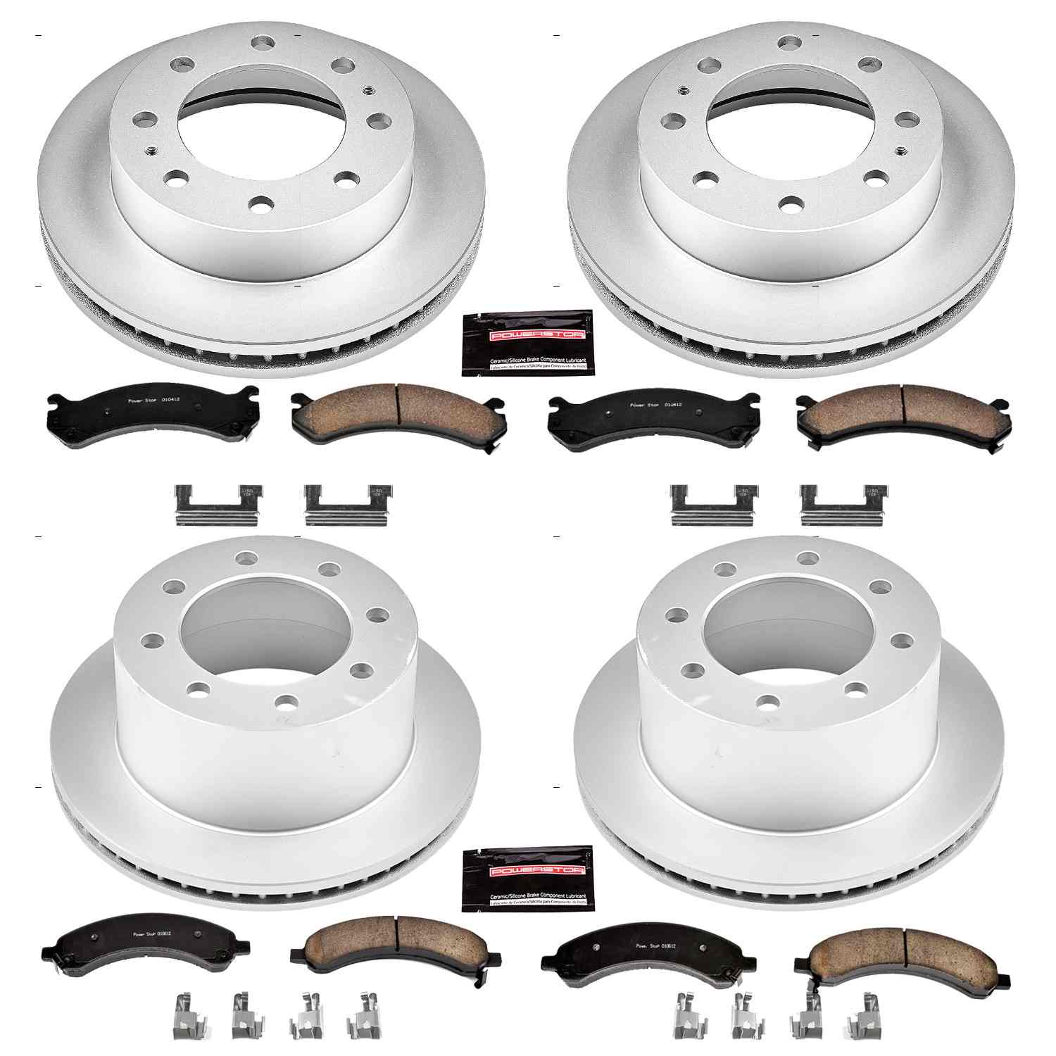 Power Stop 03-08 Chevrolet Express 3500 Front & Rear Z17 Evolution Geomet Coated Brake Kit