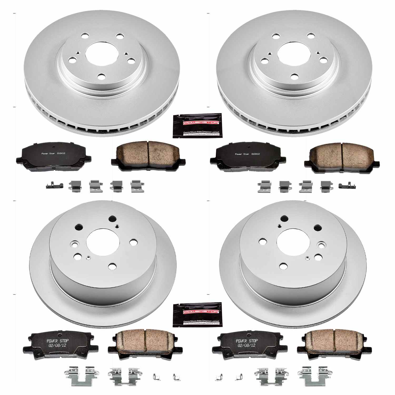 Power Stop 04-07 Toyota Highlander Front & Rear Z17 Evolution Geomet Coated Brake Kit