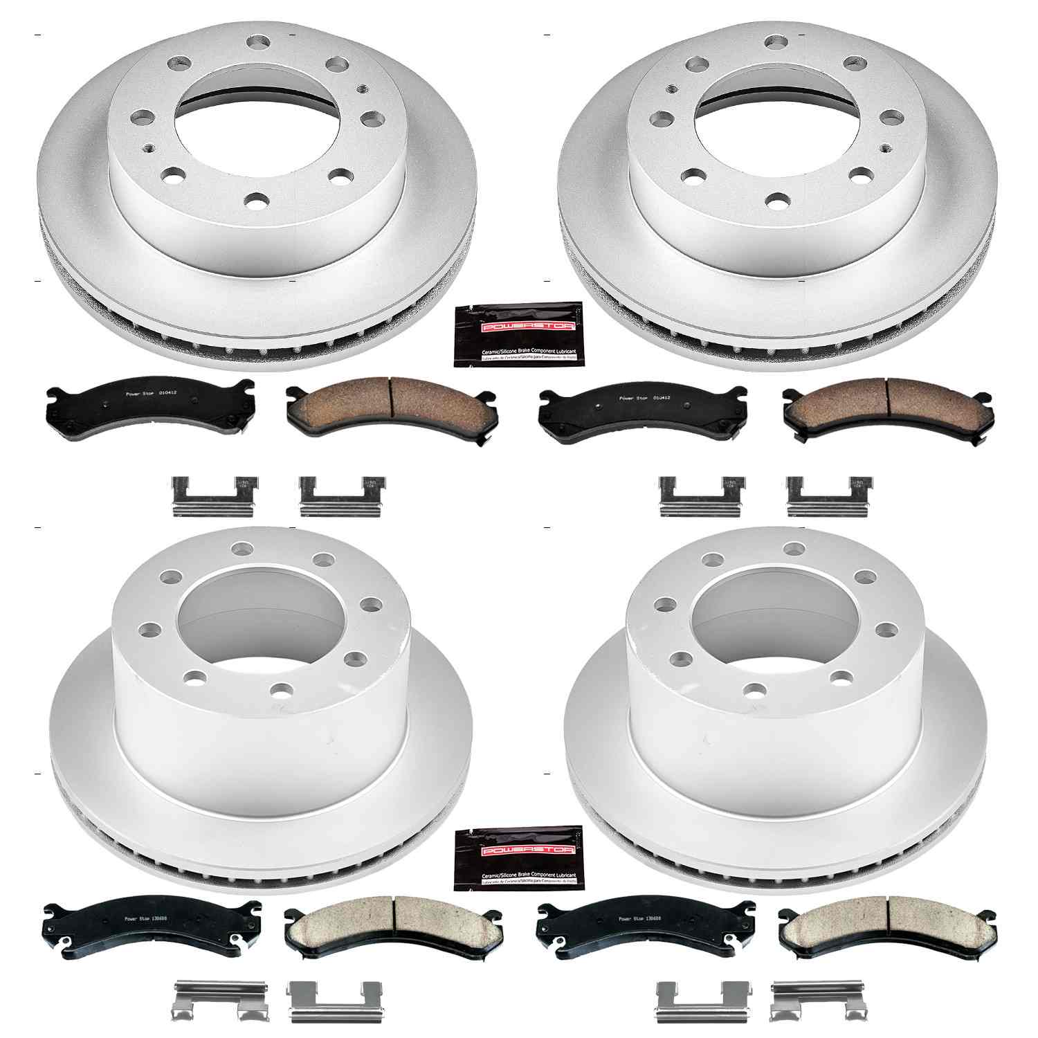 Power Stop 01-06 Chevrolet Silverado 3500 Front & Rear Z17 Evolution Geomet Coated Brake Kit