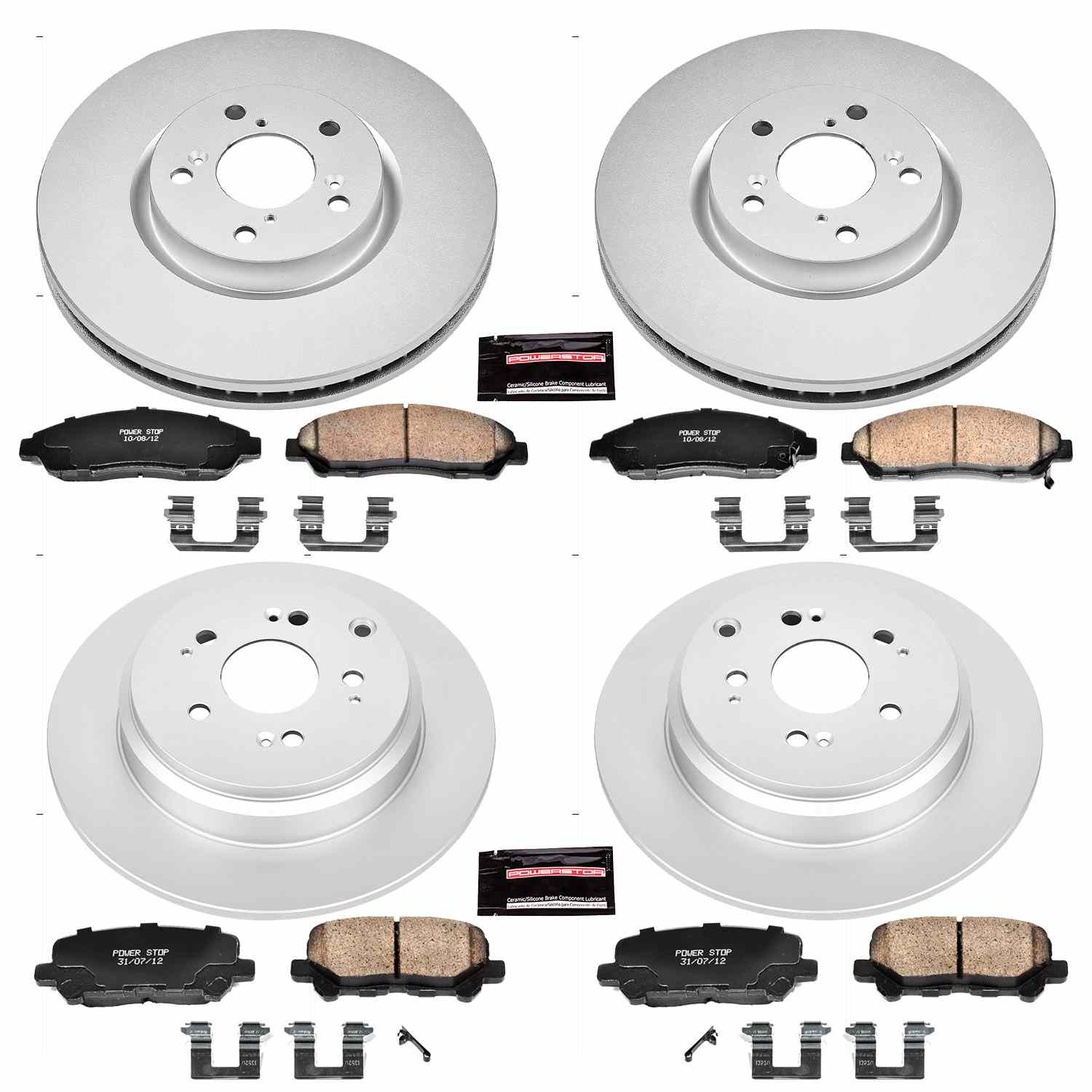Power Stop 07-13 Acura MDX Front & Rear Z17 Evolution Geomet Coated Brake Kit