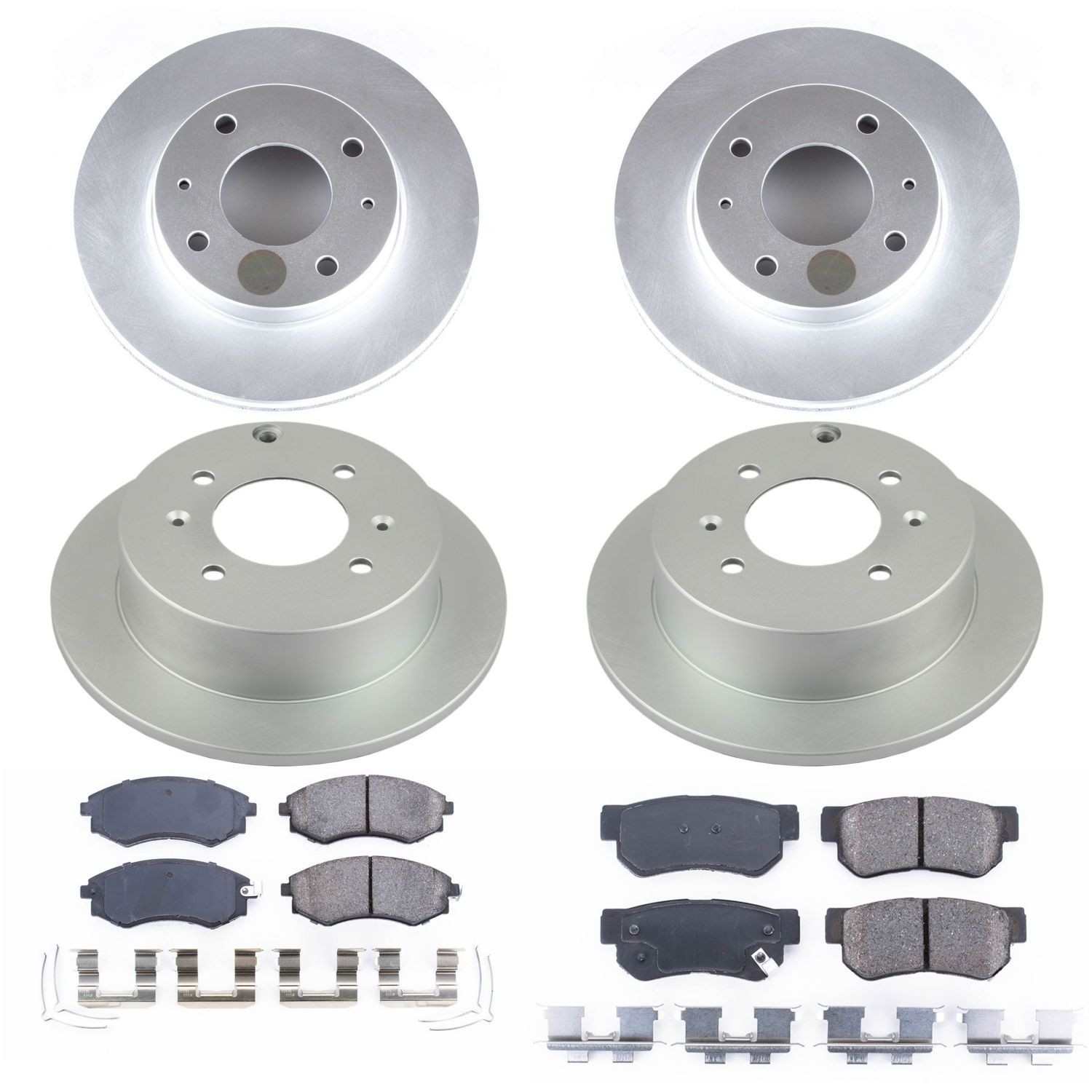 Power Stop 02-03 Hyundai Sonata Front & Rear Z17 Evolution Geomet Coated Brake Kit
