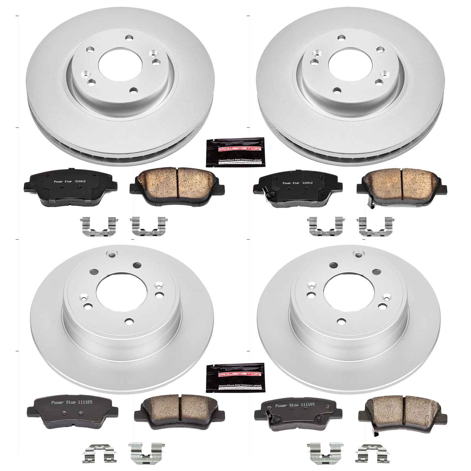 Power Stop 10-15 Hyundai Sonata Front & Rear Z17 Evolution Geomet Coated Brake Kit