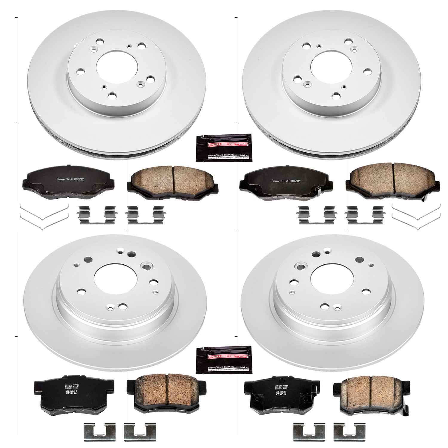 Power Stop 03-11 Honda Element Front & Rear Z17 Evolution Geomet Coated Brake Kit