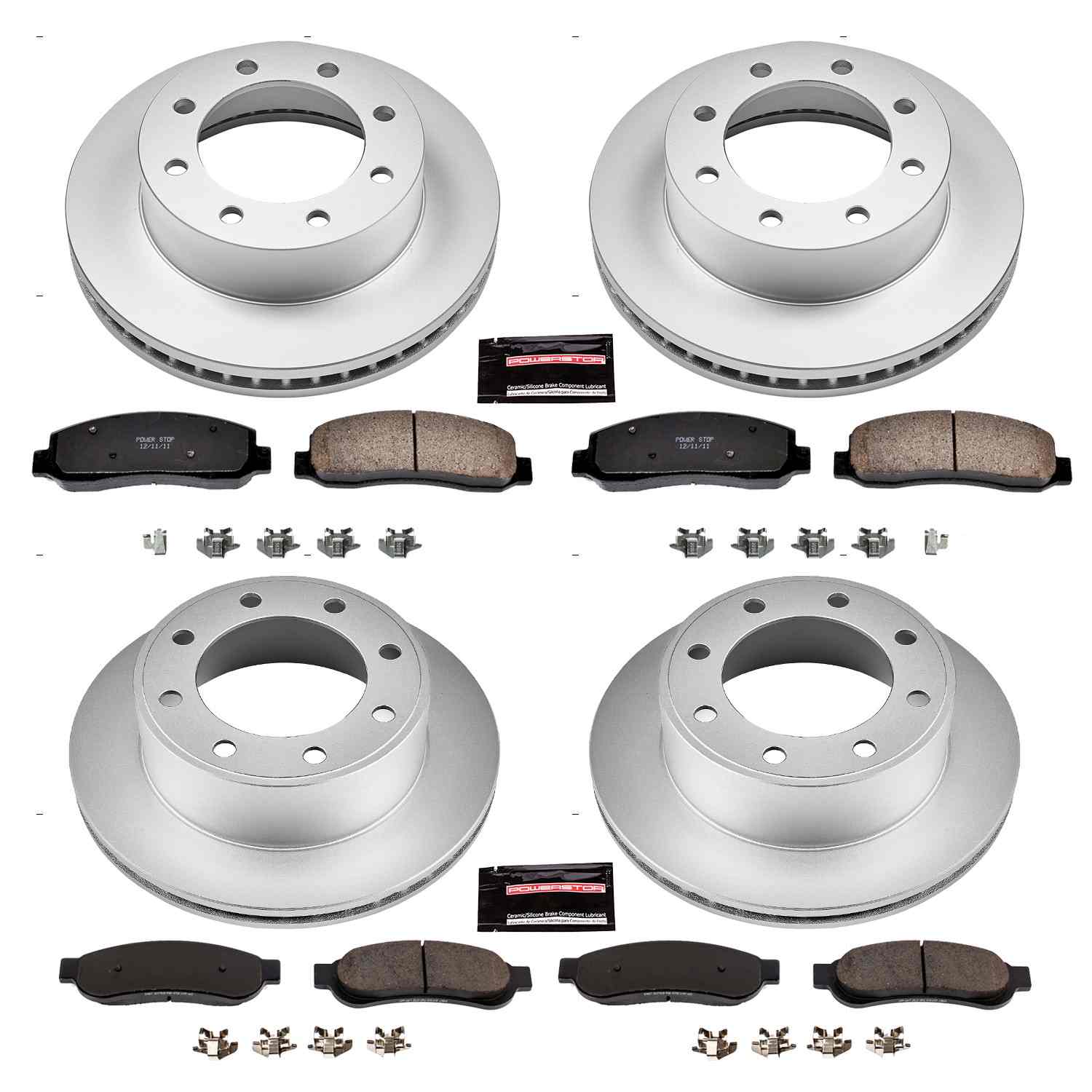 Power Stop 09-10 Ford F-250 Super Duty Front & Rear Z17 Coated Brake Kit