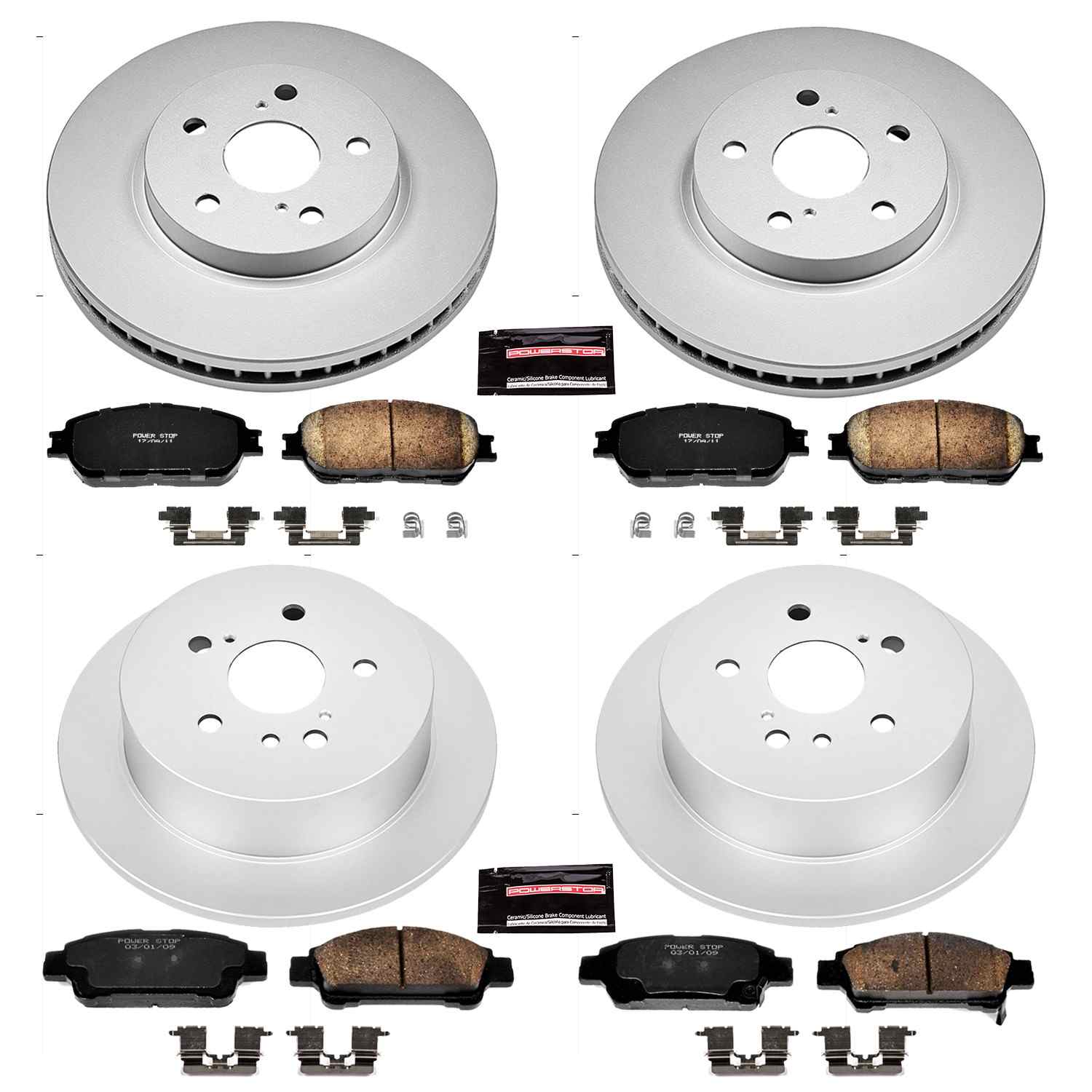 Power Stop 04-10 Toyota Sienna Front & Rear Z17 Evolution Geomet Coated Brake Kit