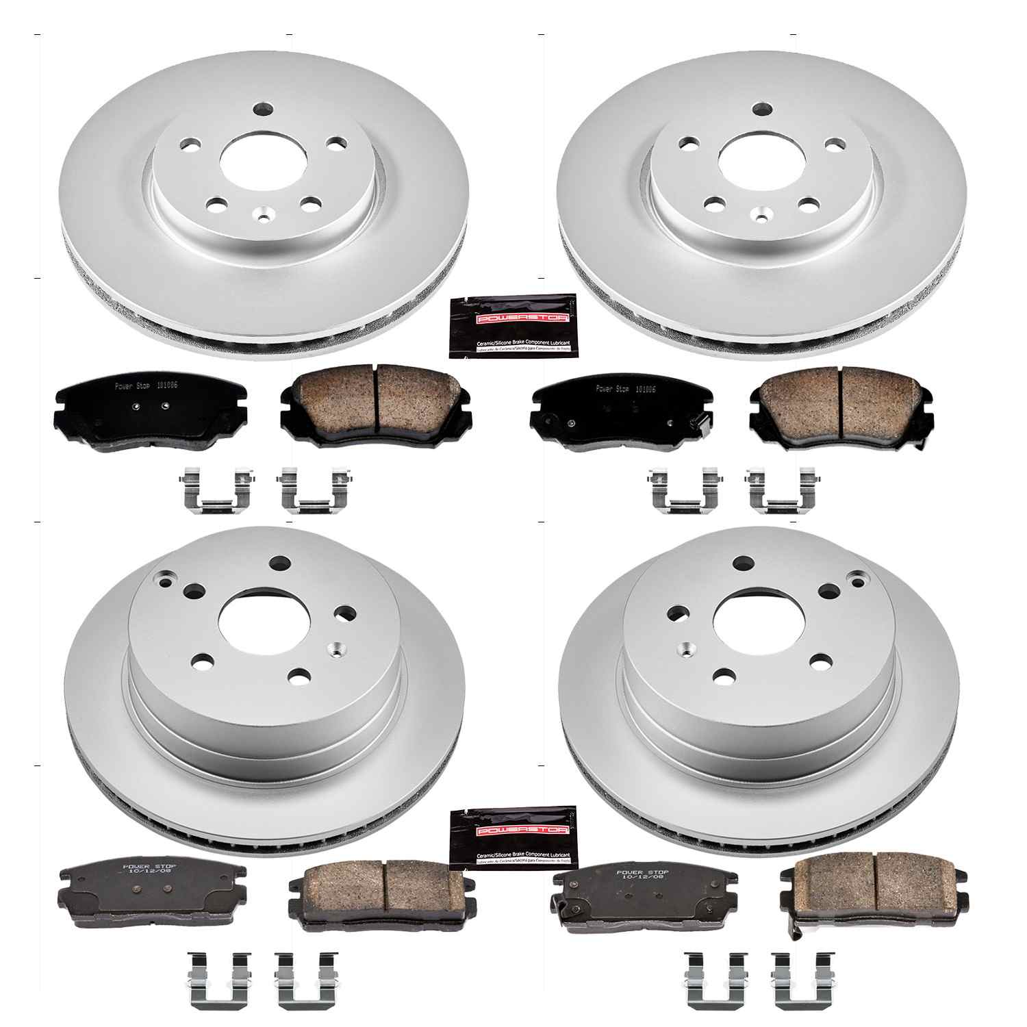 Power Stop 10-17 Chevrolet Equinox Front & Rear Z17 Evolution Geomet Coated Brake Kit