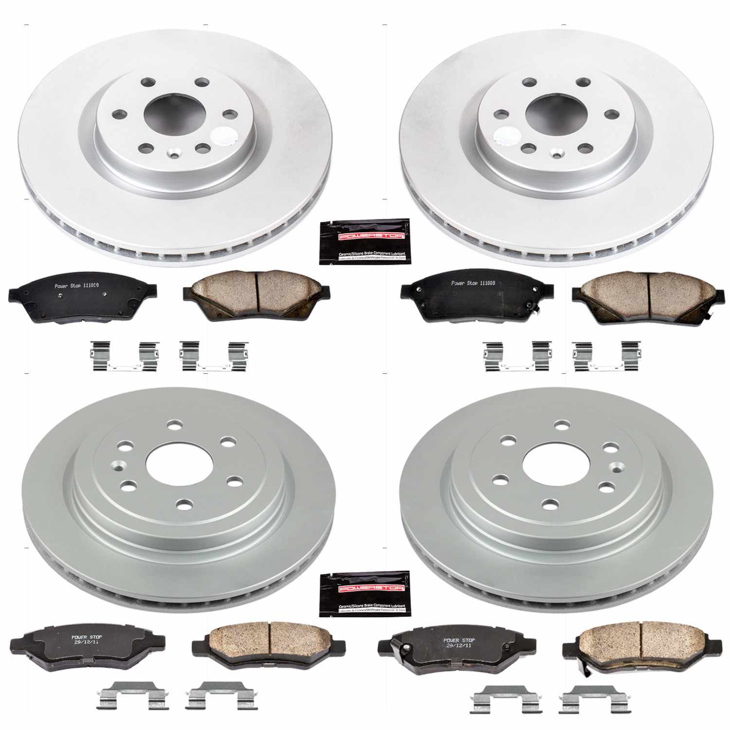 Power Stop 10-16 Cadillac SRX Front & Rear Z17 Evolution Geomet Coated Brake Kit