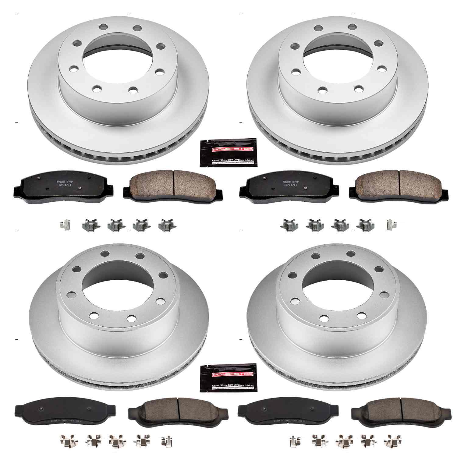 Power Stop 10-11 Ford F-350 Super Duty Front & Rear Z17 Coated Brake Kit