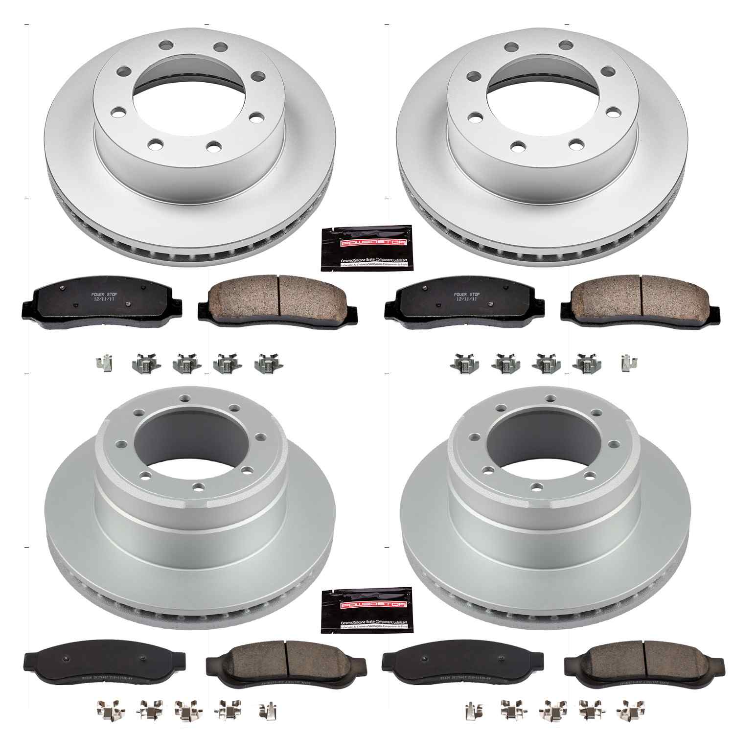 Power Stop 2011 Ford F-350 Super Duty Front & Rear Z2017 Coated Brake Kit