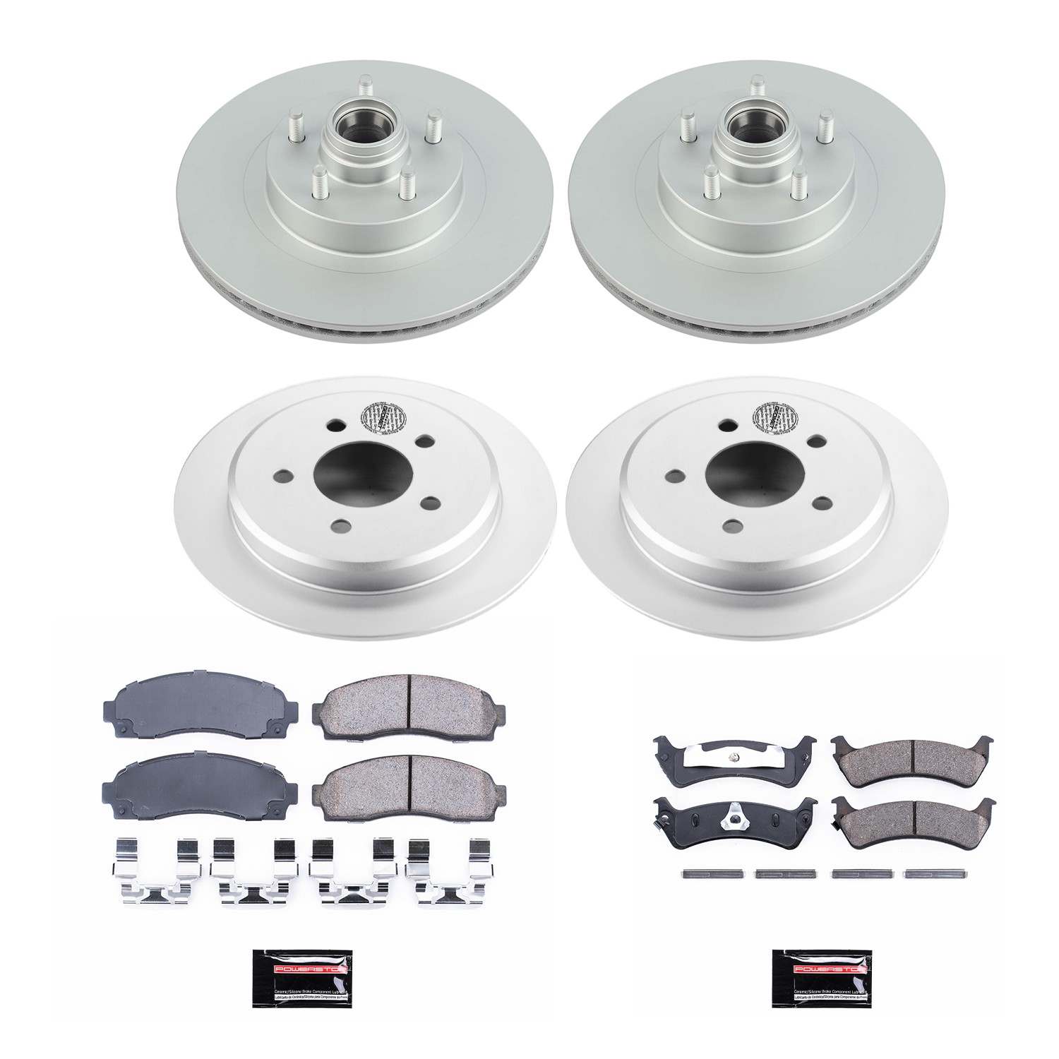 Power Stop 01-02 Ford Explorer Sport Front & Rear Z17 Evolution Geomet Coated Brake Kit