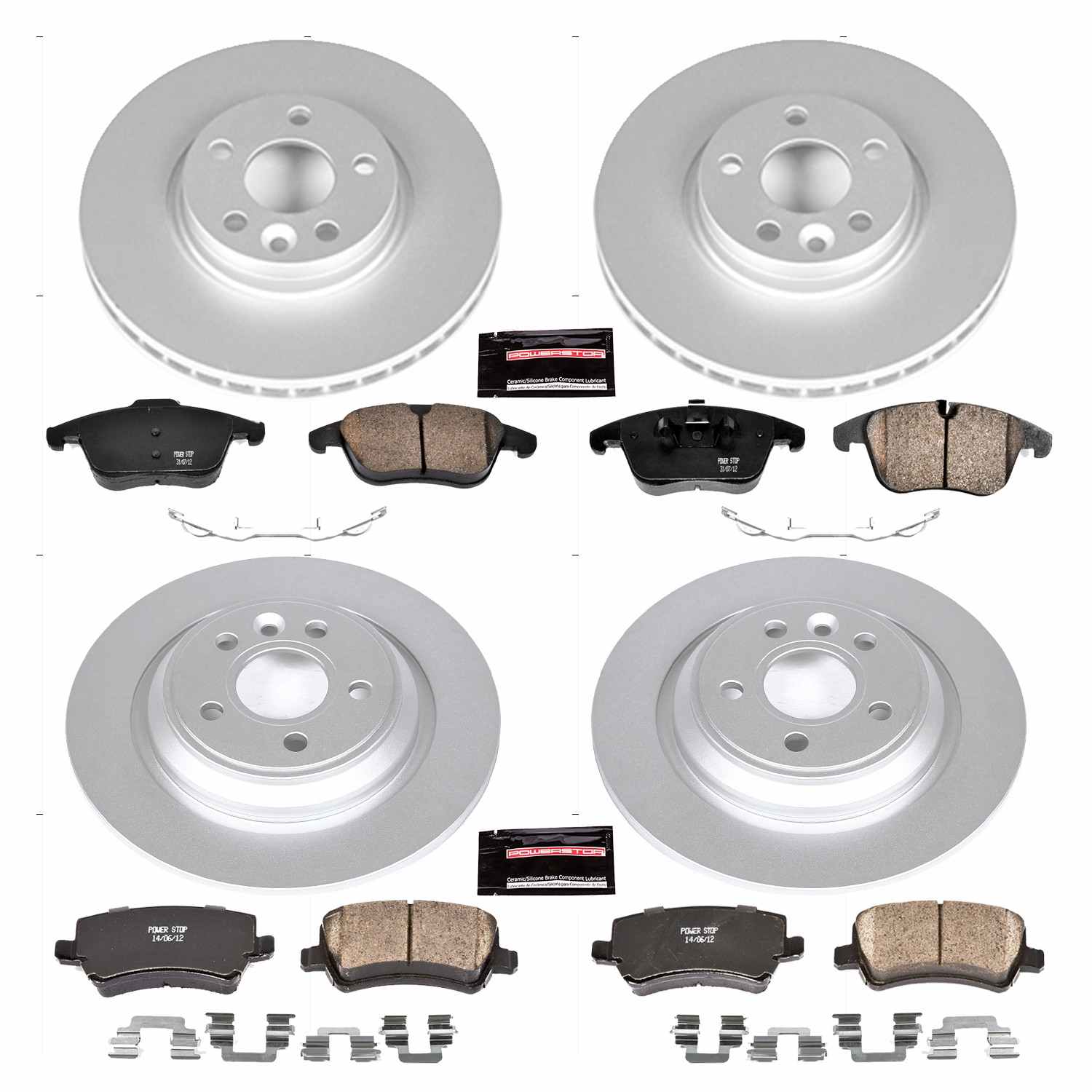 Power Stop 11-14 Volvo S60 Front & Rear Z23 Evolution Sport Coated Brake Kit