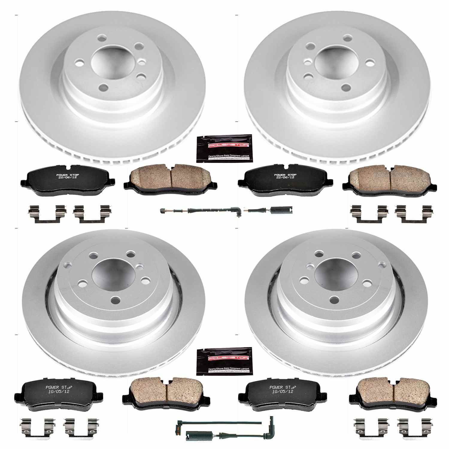 Power Stop 06-09 Land Rover Range Rover Front & Rear Z23 Evolution Sport Coated Brake Kit