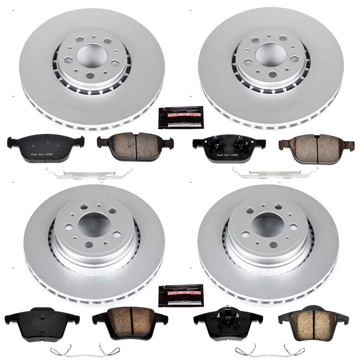 Power Stop 03-14 Volvo XC90 Front & Rear Z23 Evolution Sport Coated Brake Kit