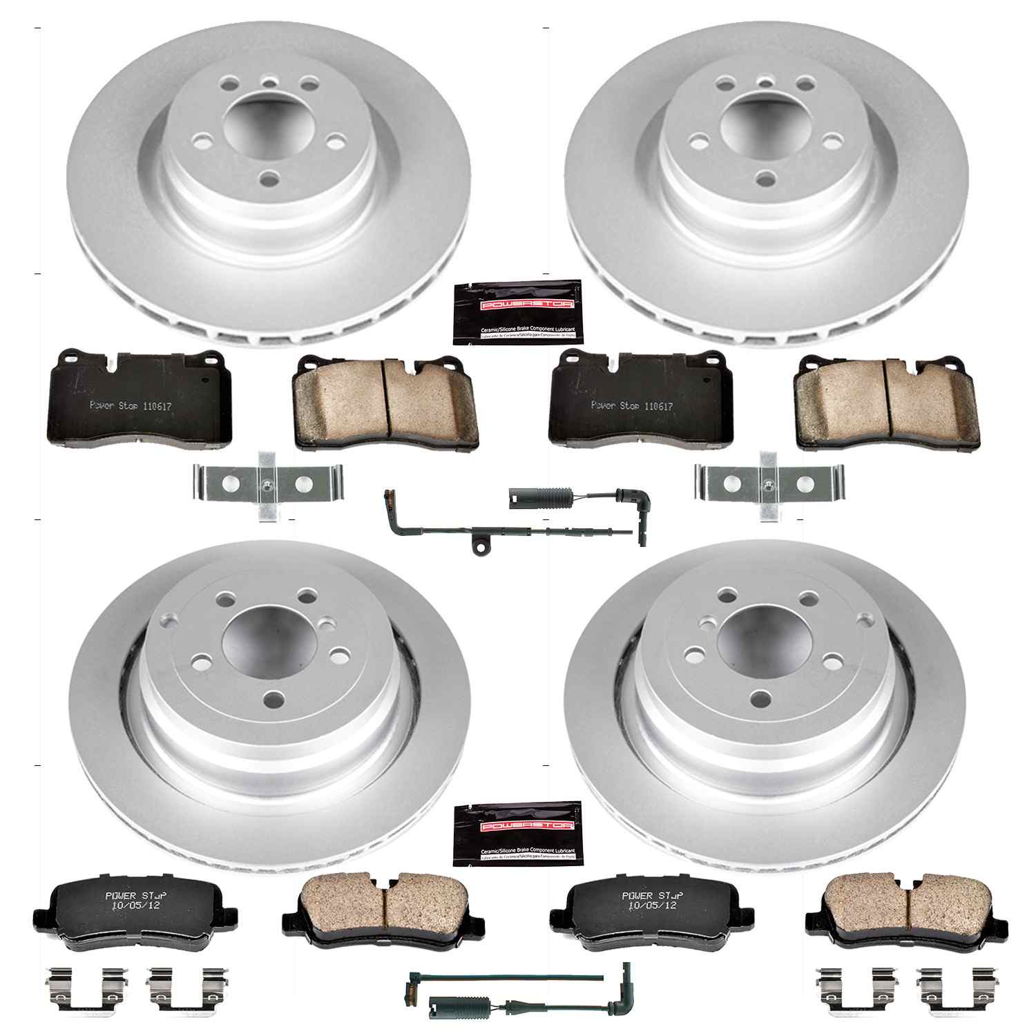 Power Stop 06-09 Land Rover Range Rover Front & Rear Z23 Evolution Sport Coated Brake Kit