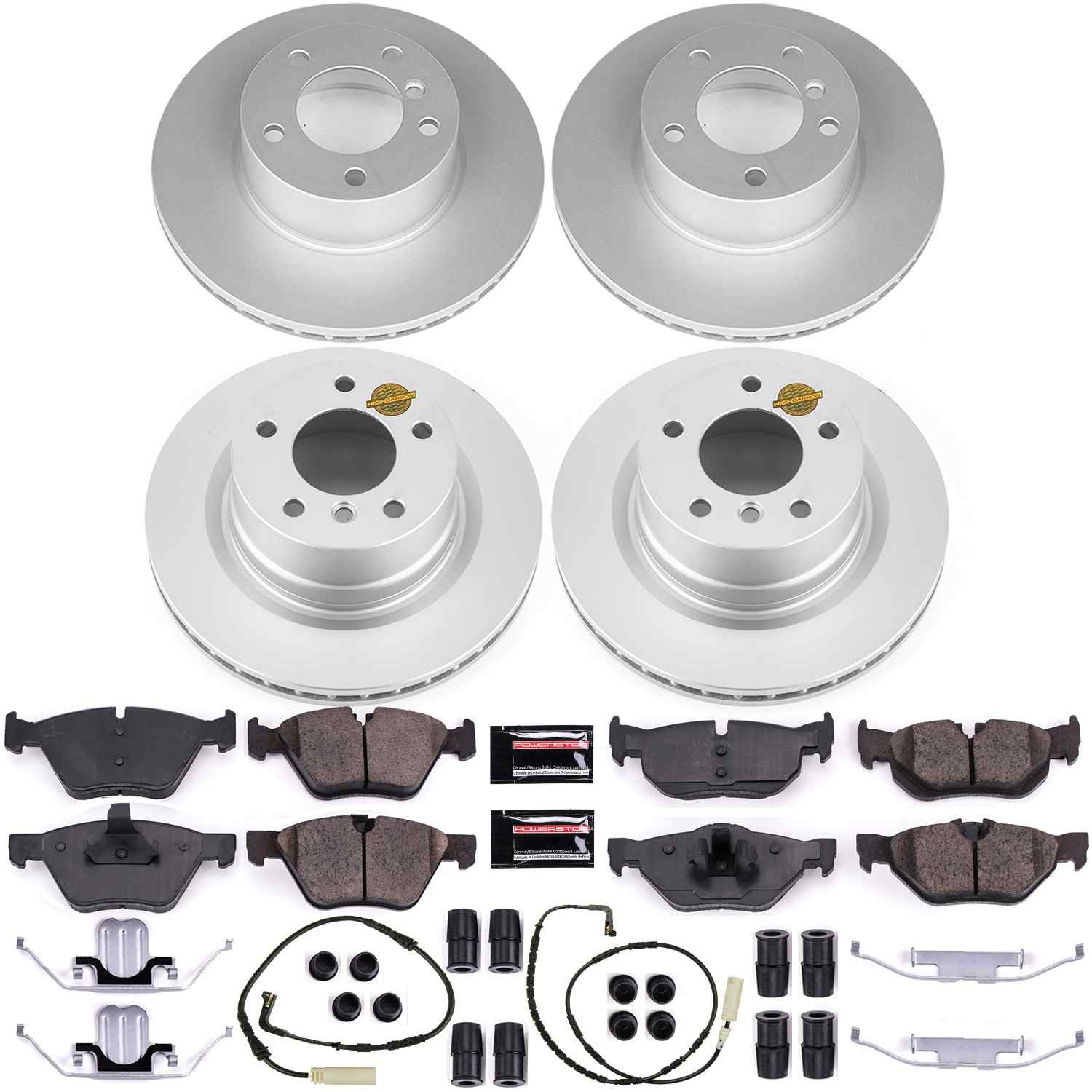 Power Stop 08-10 BMW 128i Front & Rear Z23 Evolution Sport Coated Brake Kit